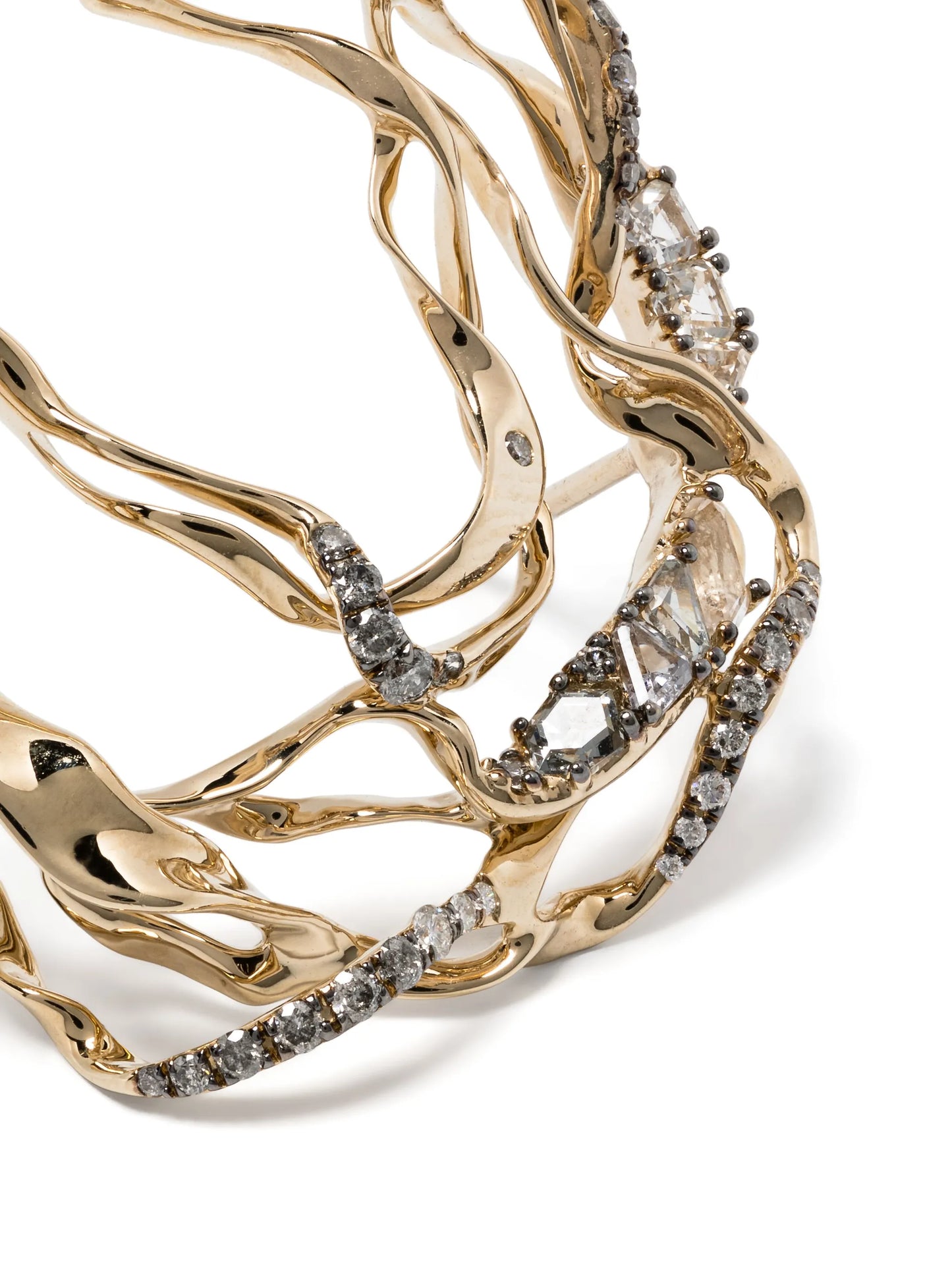 18kt yellow gold Smoulder diamonds earrings