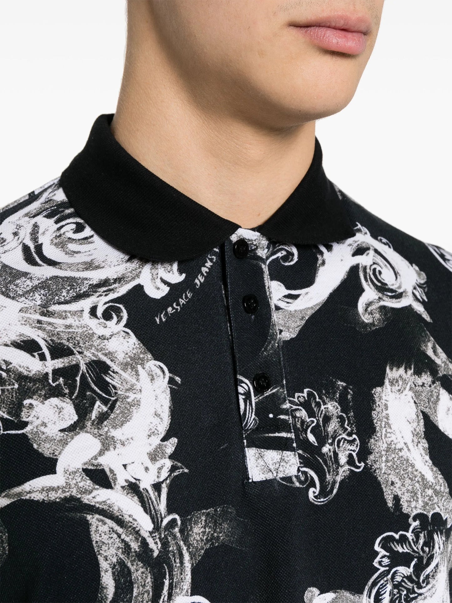 watercolour Barocco-print polo shirt
