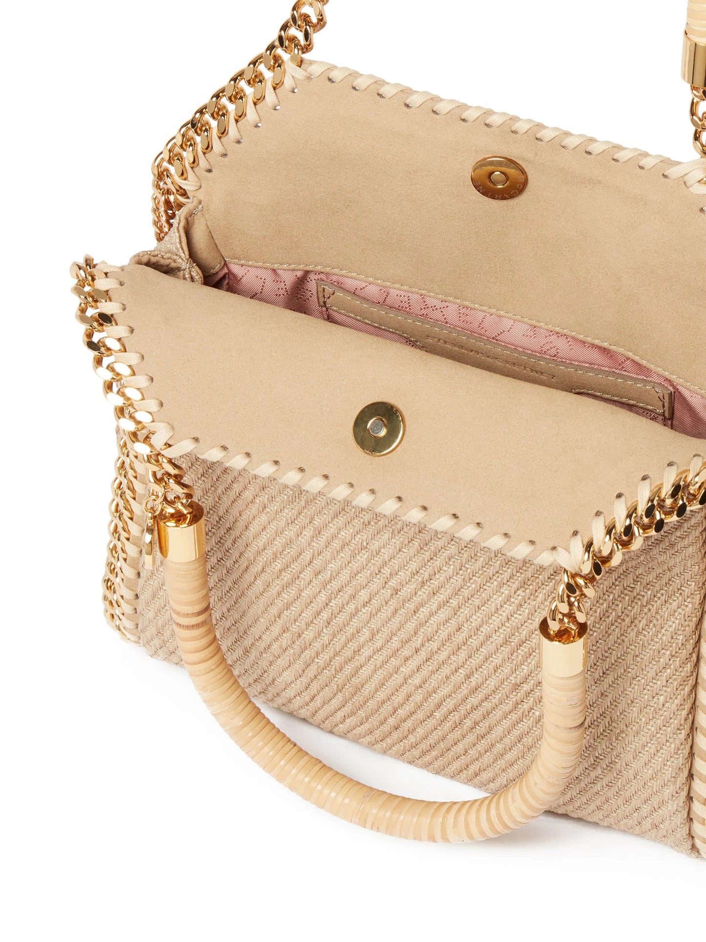 mini Falabella raffia tote bag