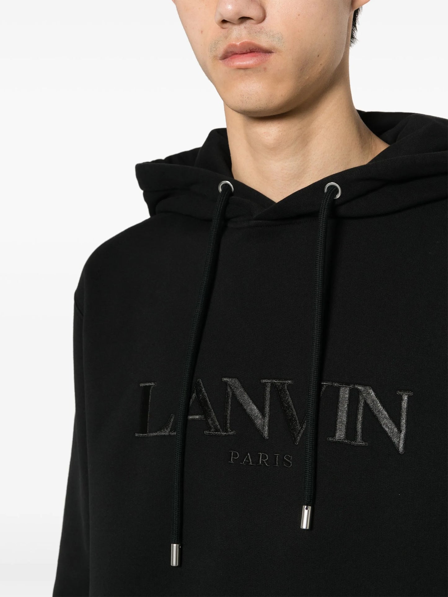 embroidered-logo cotton hoodie