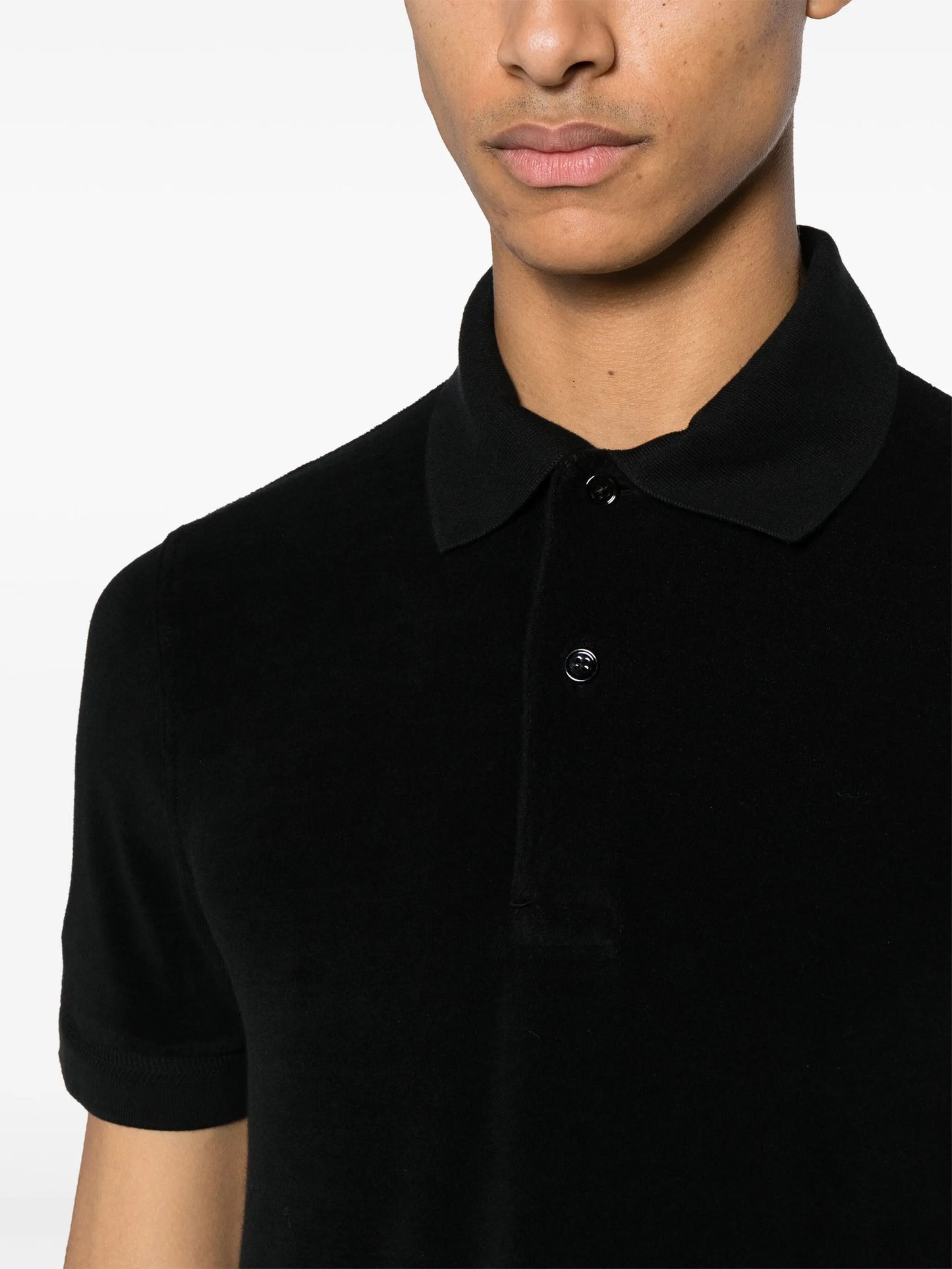 towelling cotton-blend polo shirt