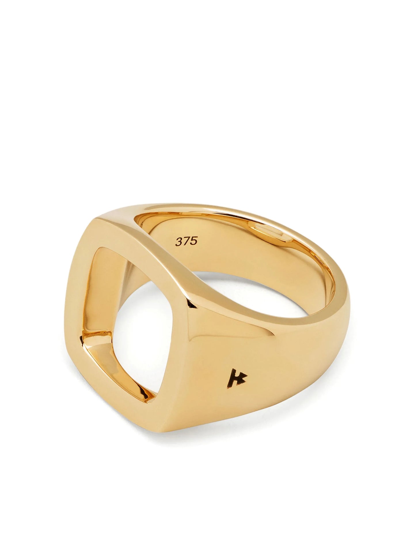 9ky yellow gold Cushion Open ring