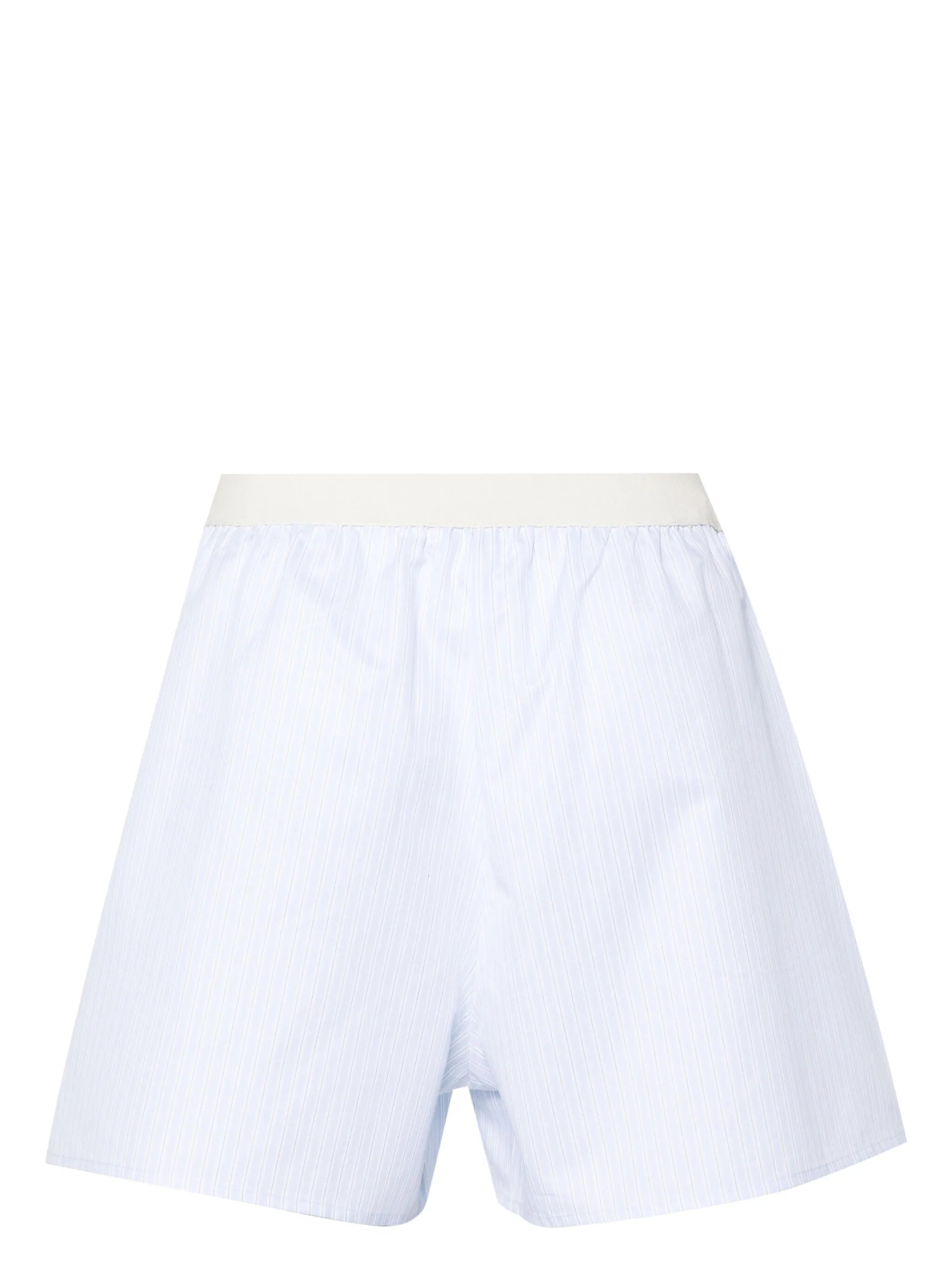 logo-waistband striped pajama shorts
