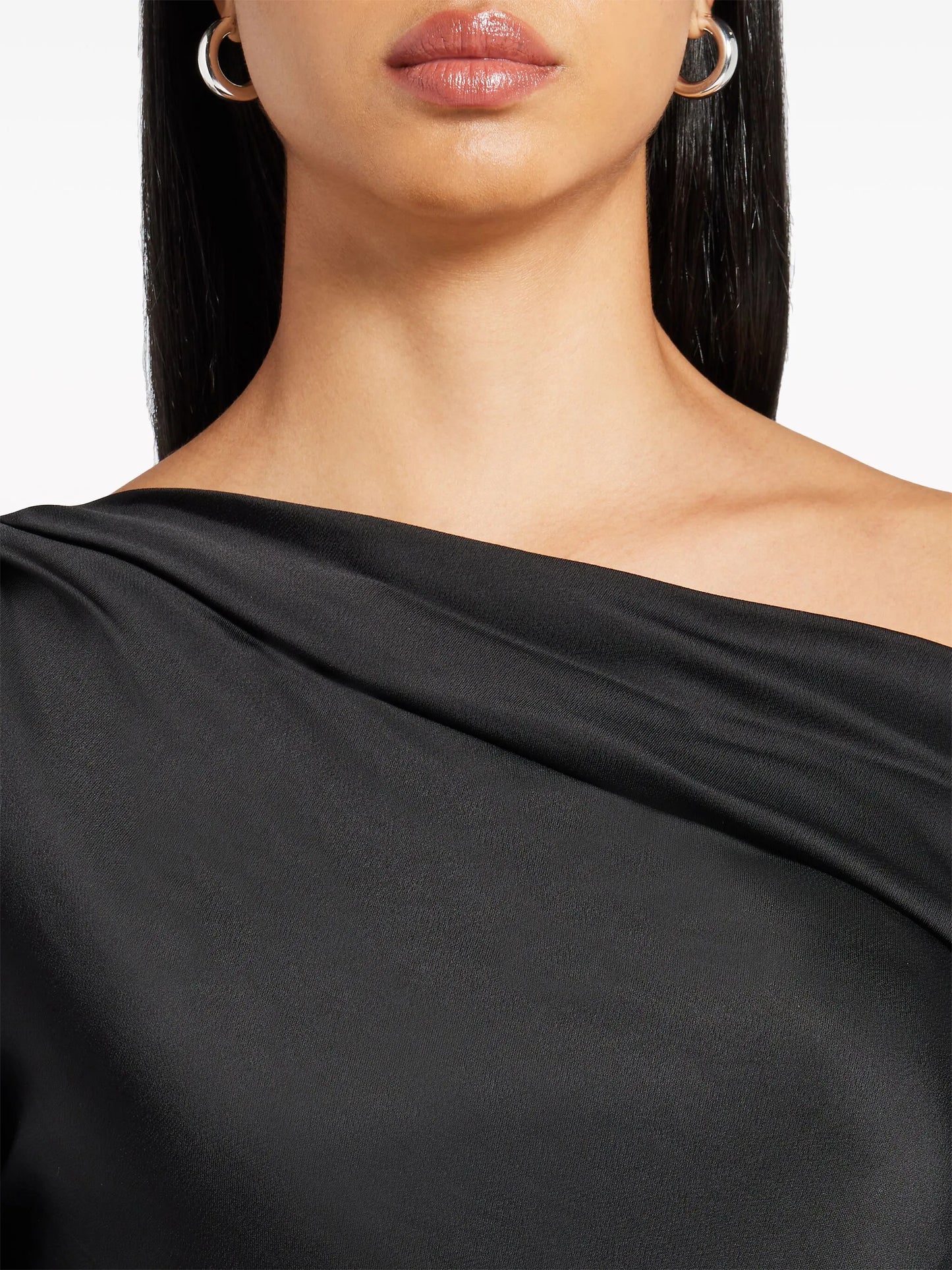 Alice cold-shoulder satin blouse