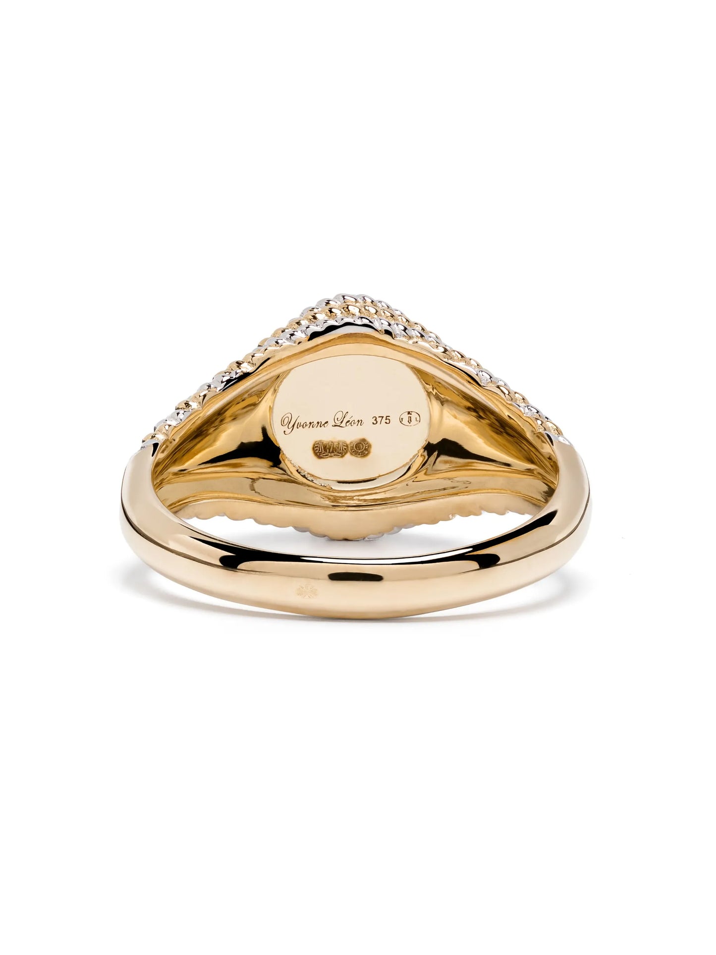 9kt gold mini Marquise diamond signet ring