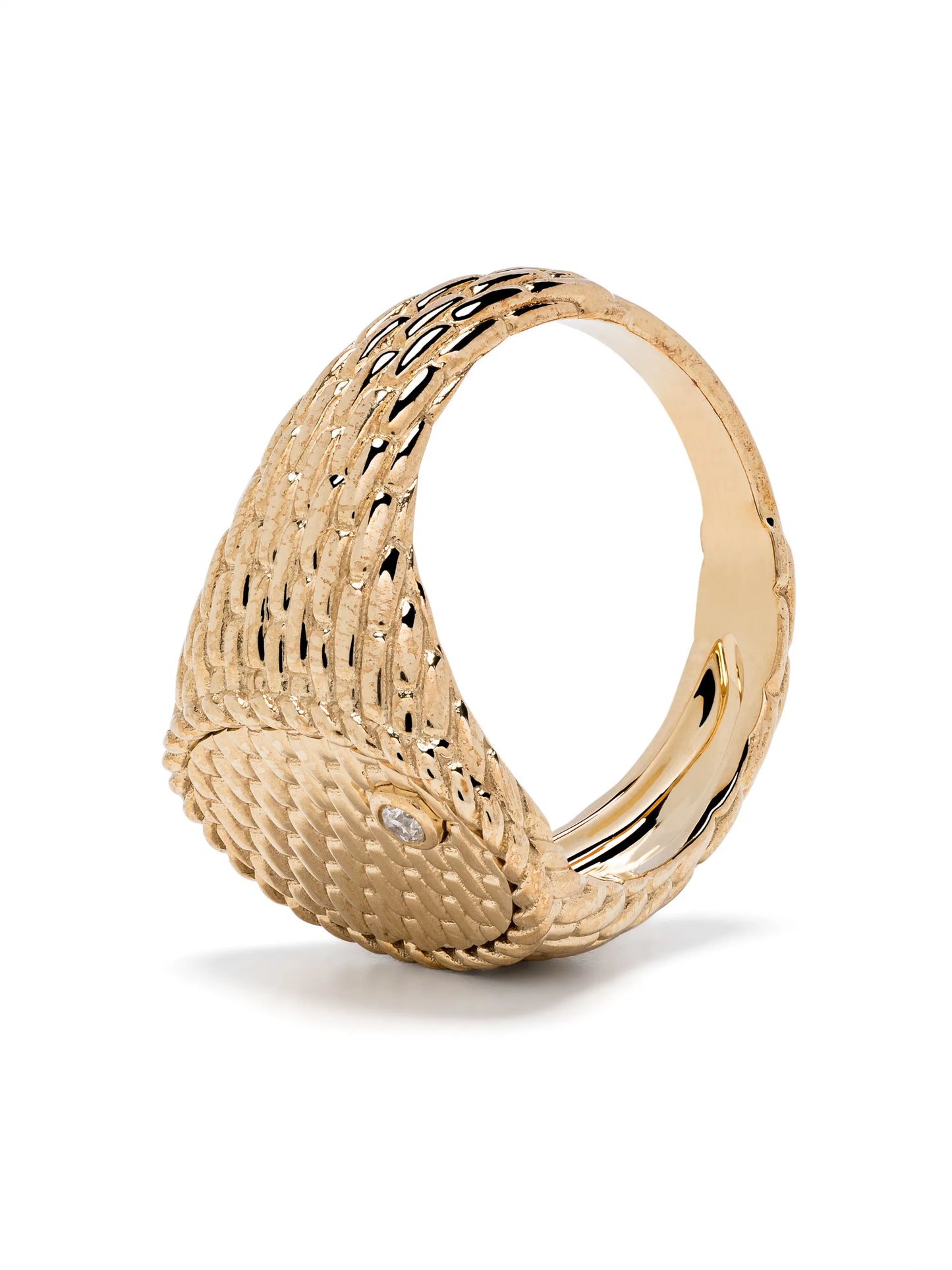 9kt yellow gold Chevalière Ovale Cannage signet ring
