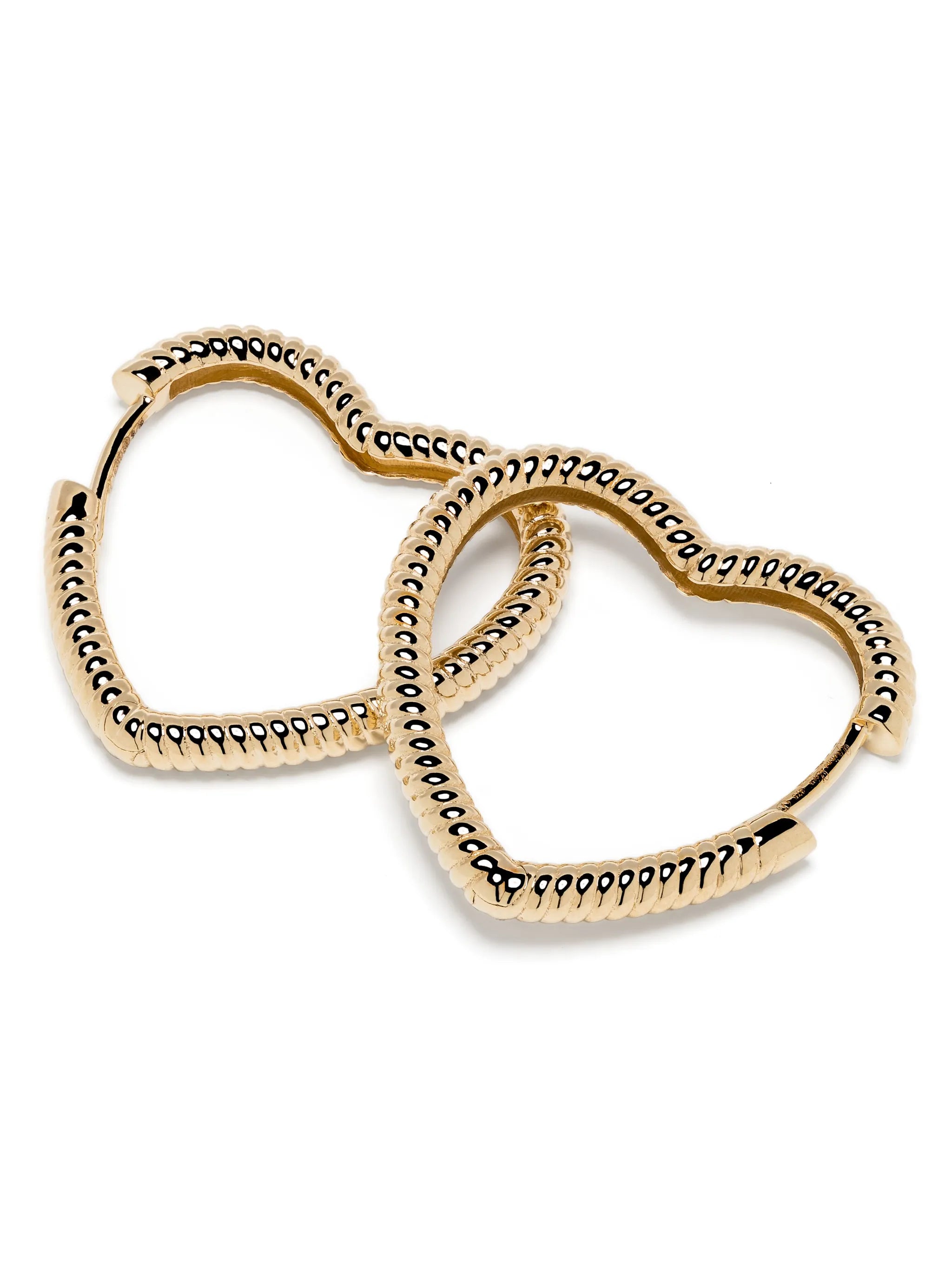 9kt yellow gold Coeur Heart hoop earrings