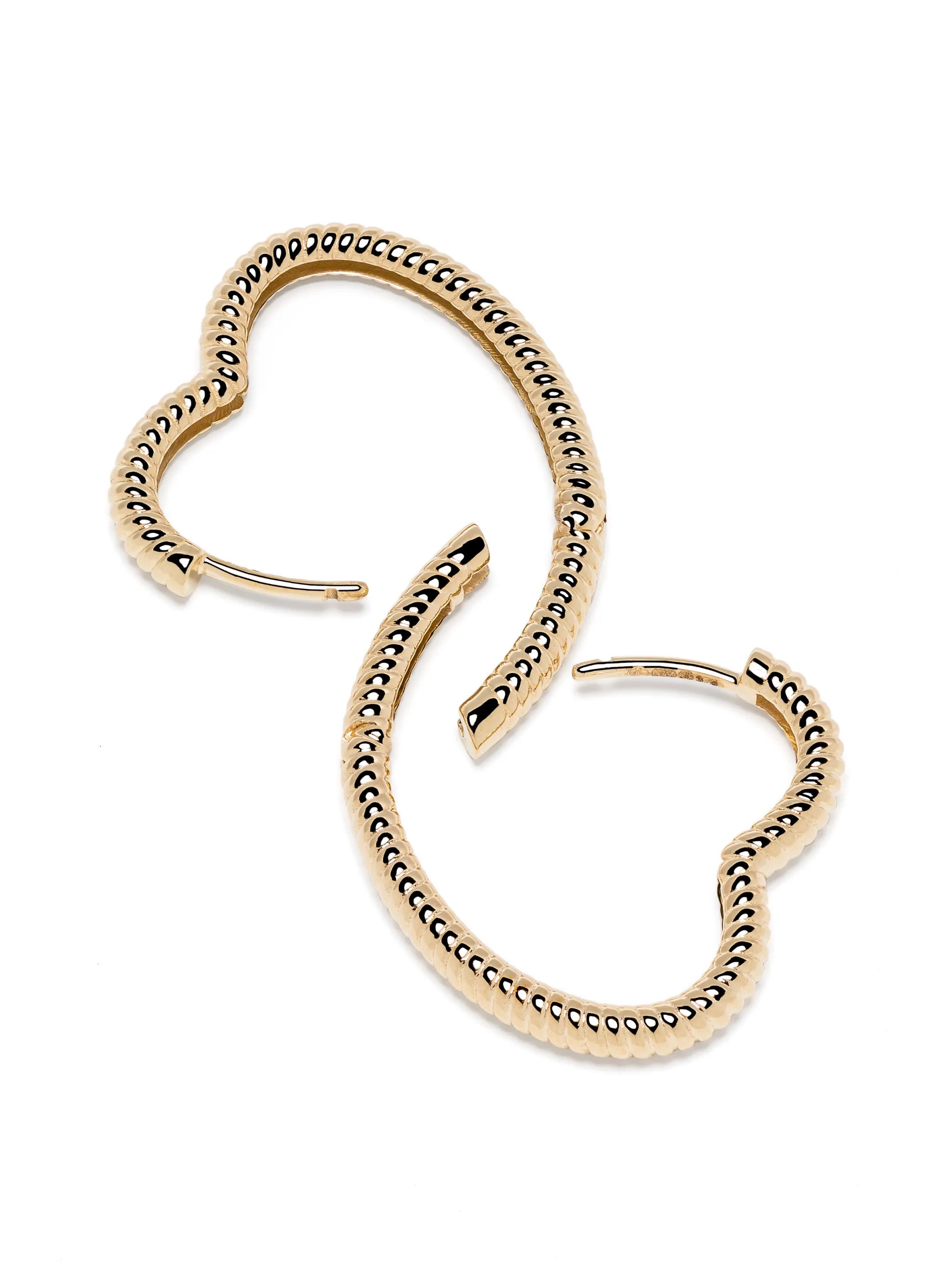 9kt yellow gold Coeur Heart hoop earrings