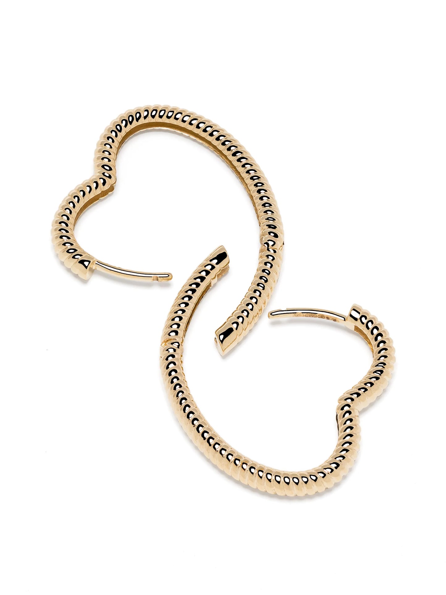9kt yellow gold Coeur Heart hoop earrings