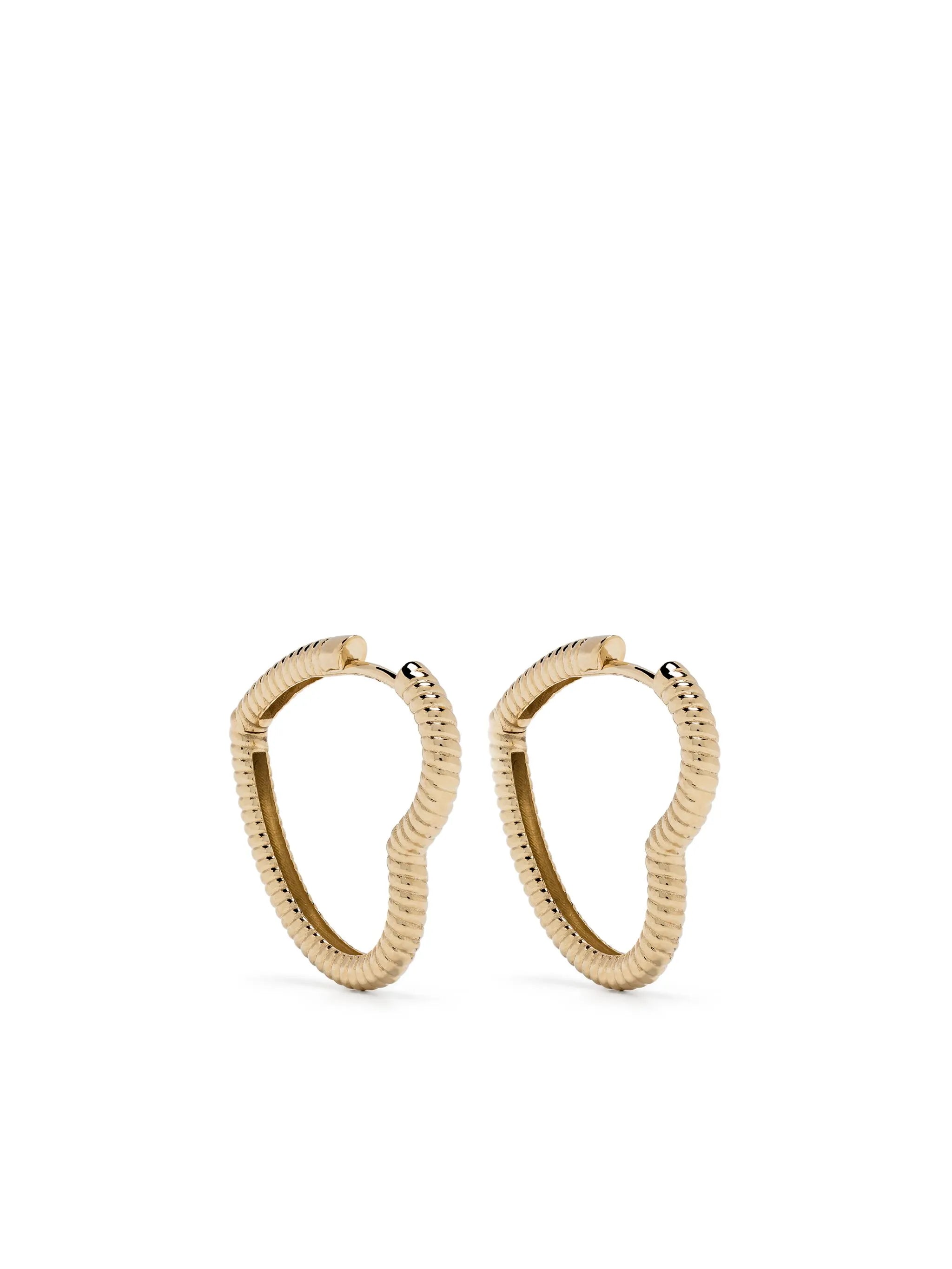 9kt yellow gold Coeur Heart hoop earrings