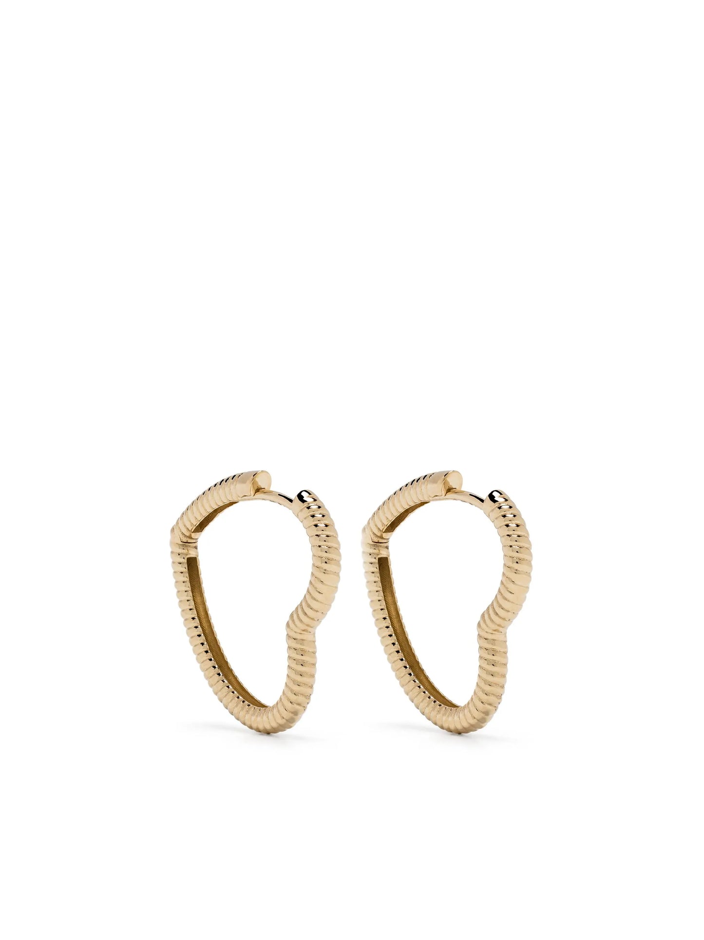 9kt yellow gold Coeur Heart hoop earrings