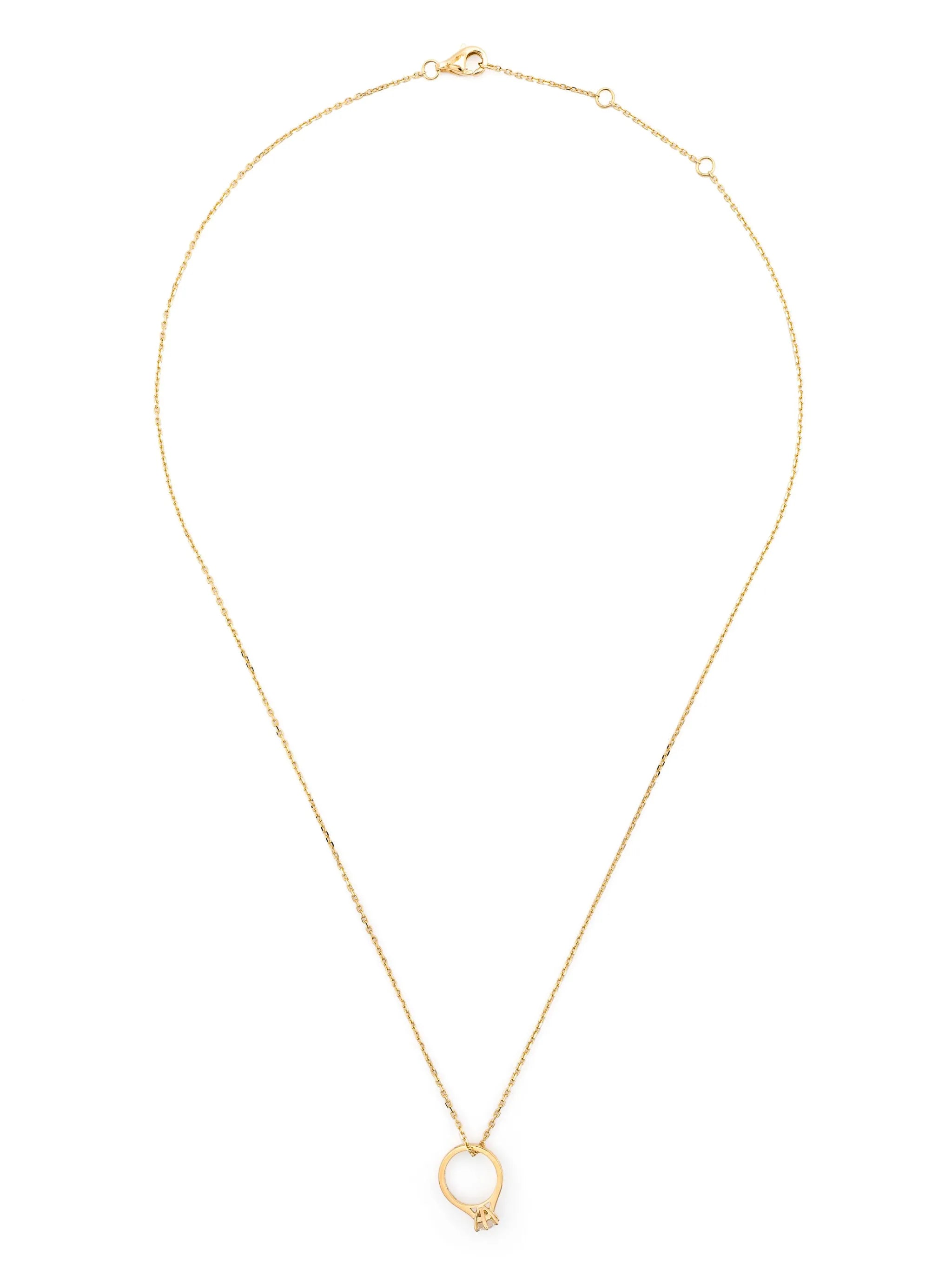 18kt yellow gold Pendentif Fiançailles diamond necklace