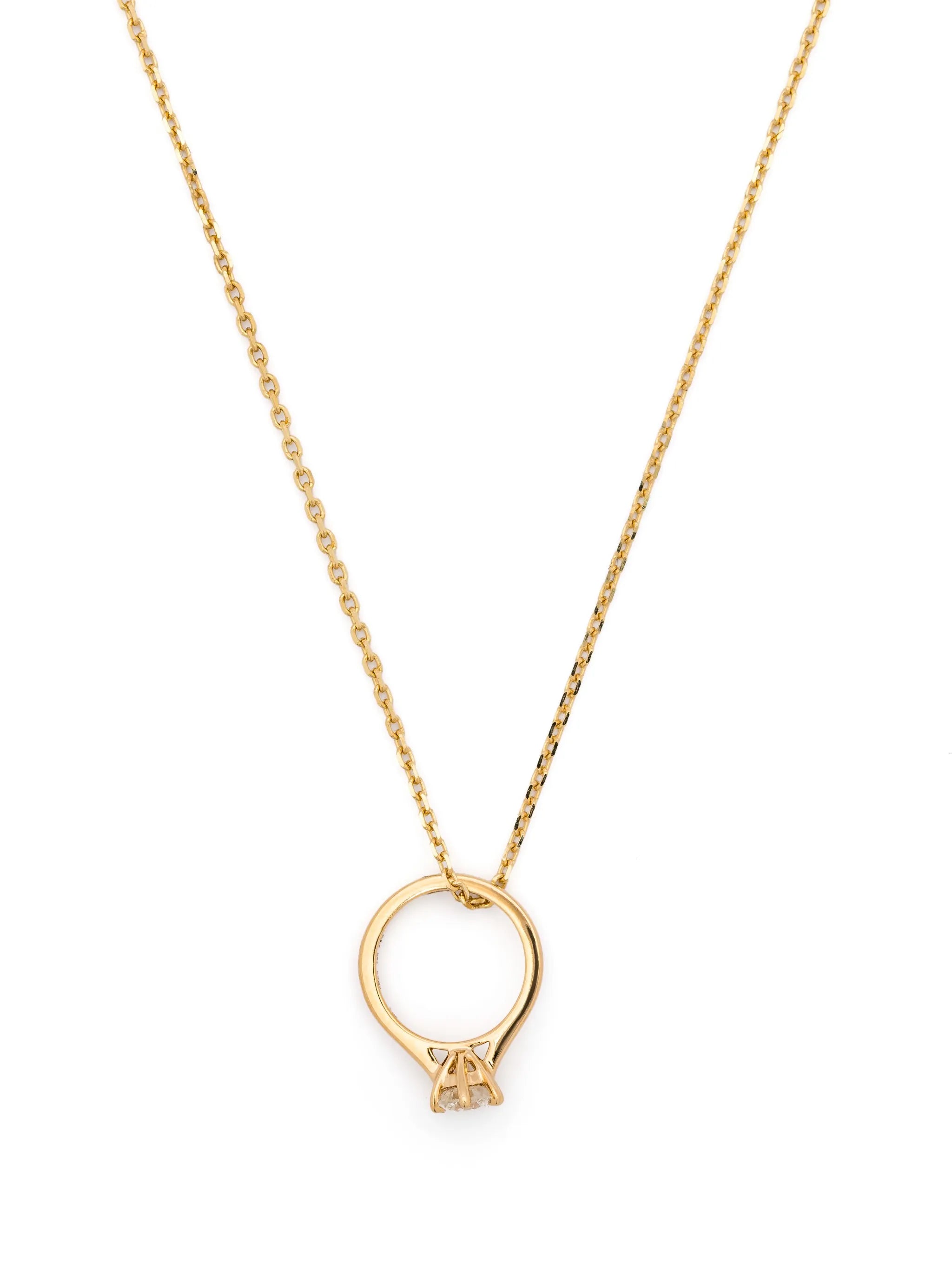 18kt yellow gold Pendentif Fiançailles diamond necklace