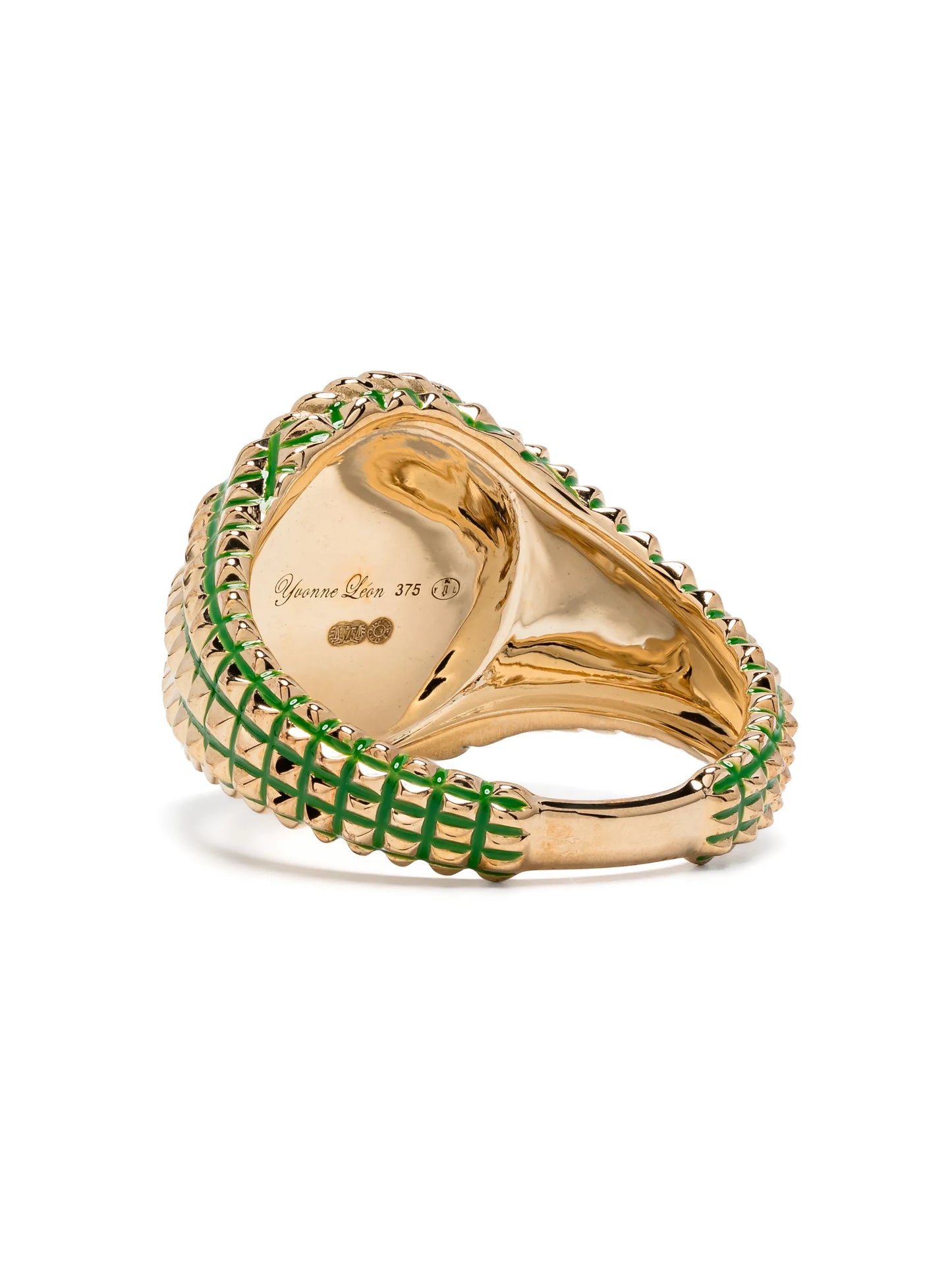 9kt yellow gold diamond signet ring