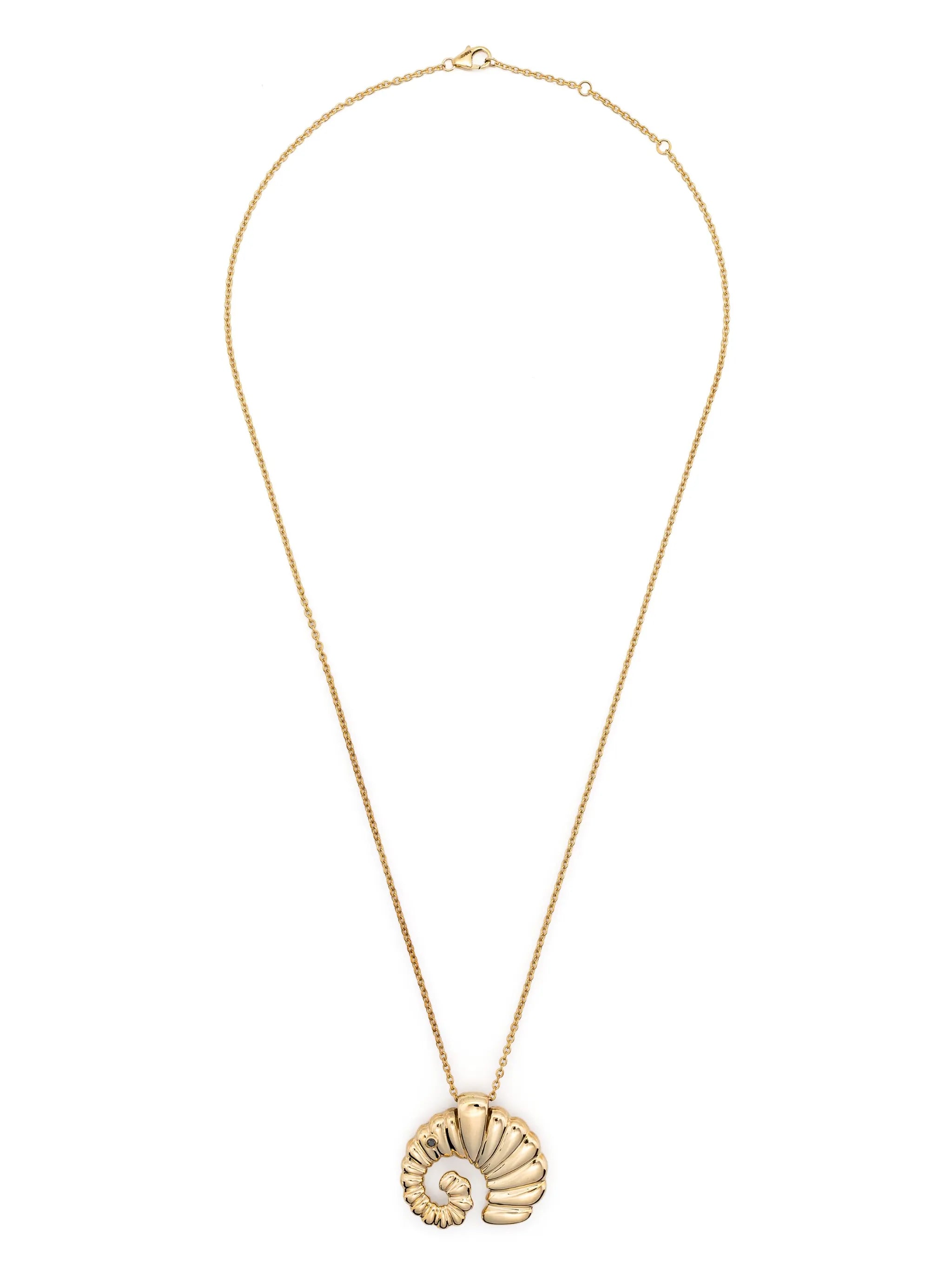 9kt yellow gold Elephant Coquillage pendant necklace