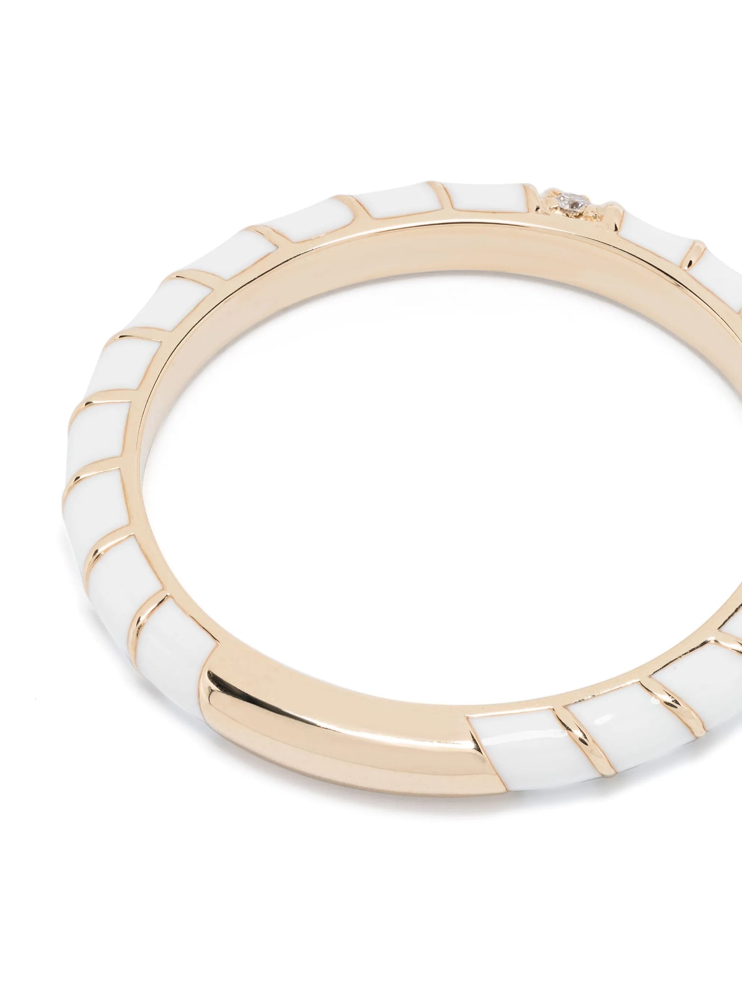 9kt yellow gold Alliance Torsade Email diamond band ring