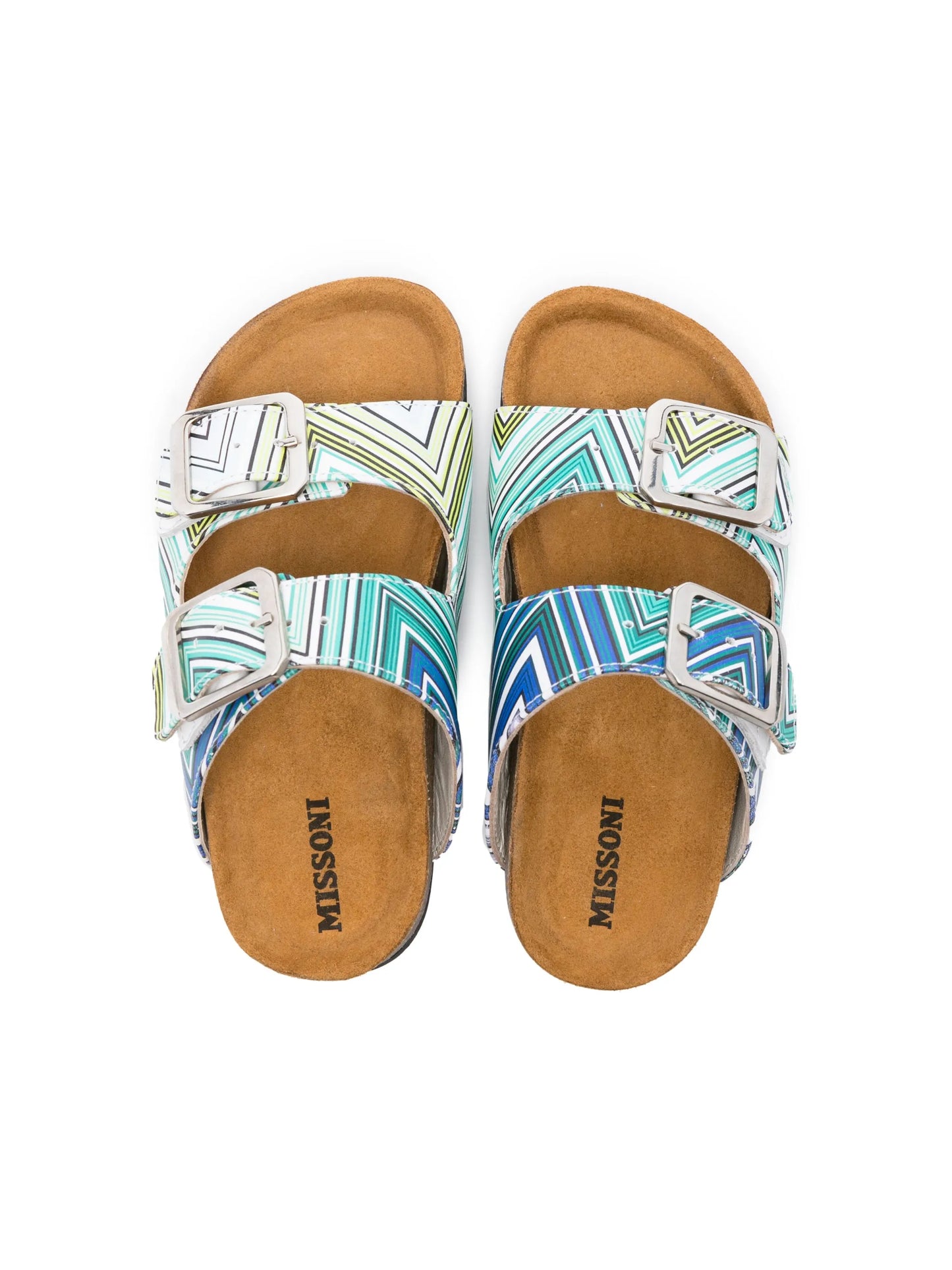 zigzag-print slip-on sandals