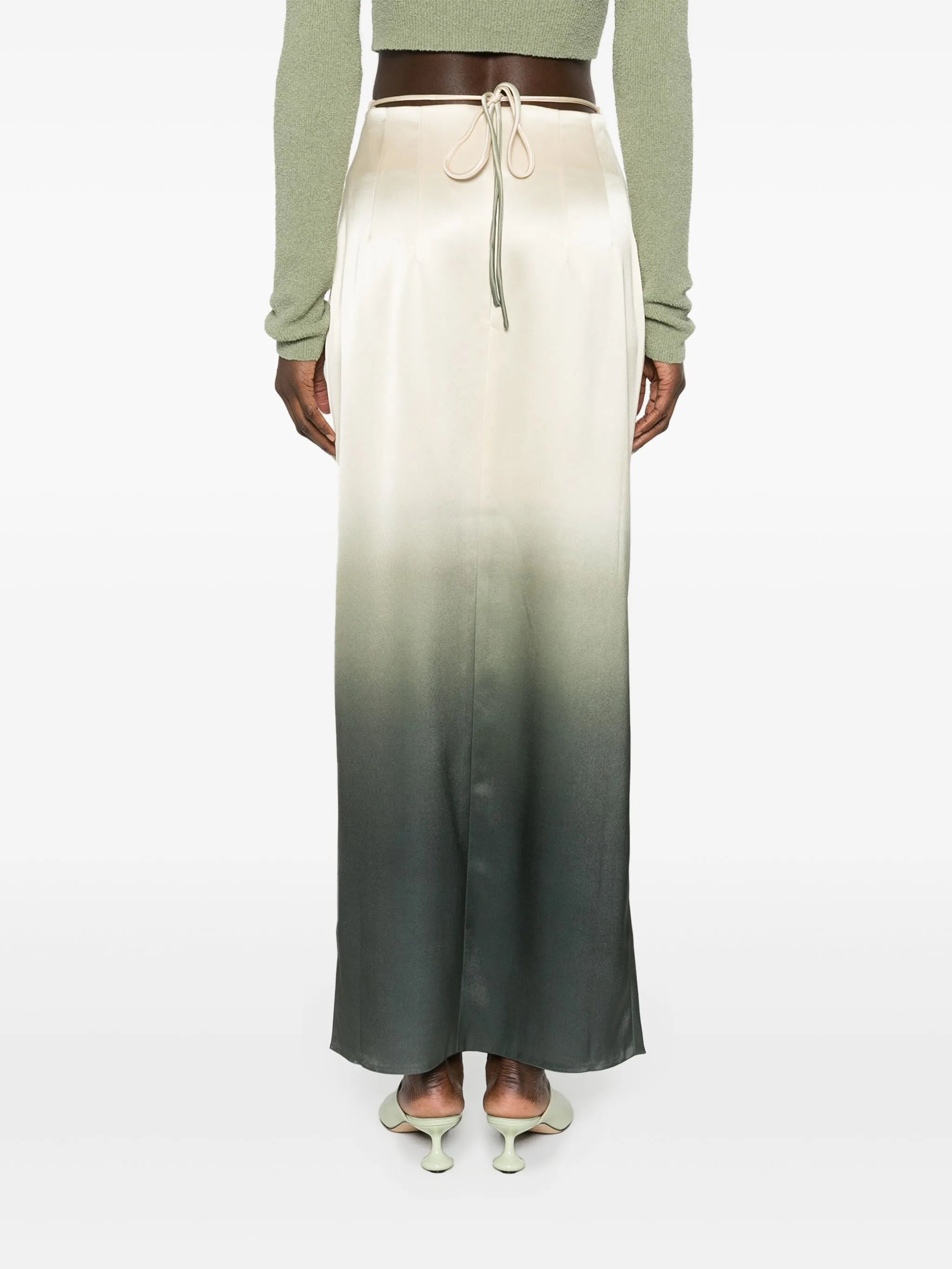 ombré satin maxi skirt