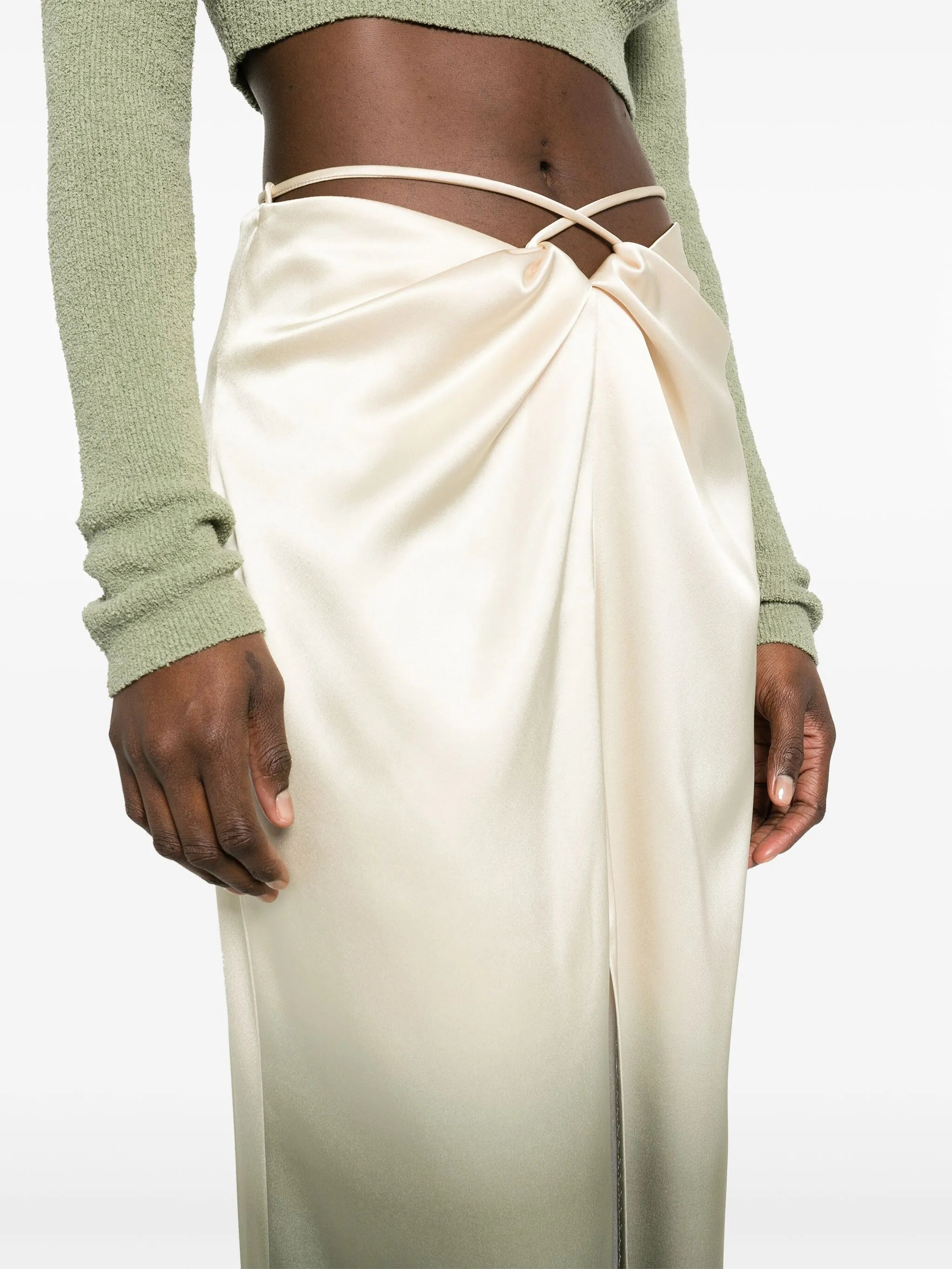 ombré satin maxi skirt