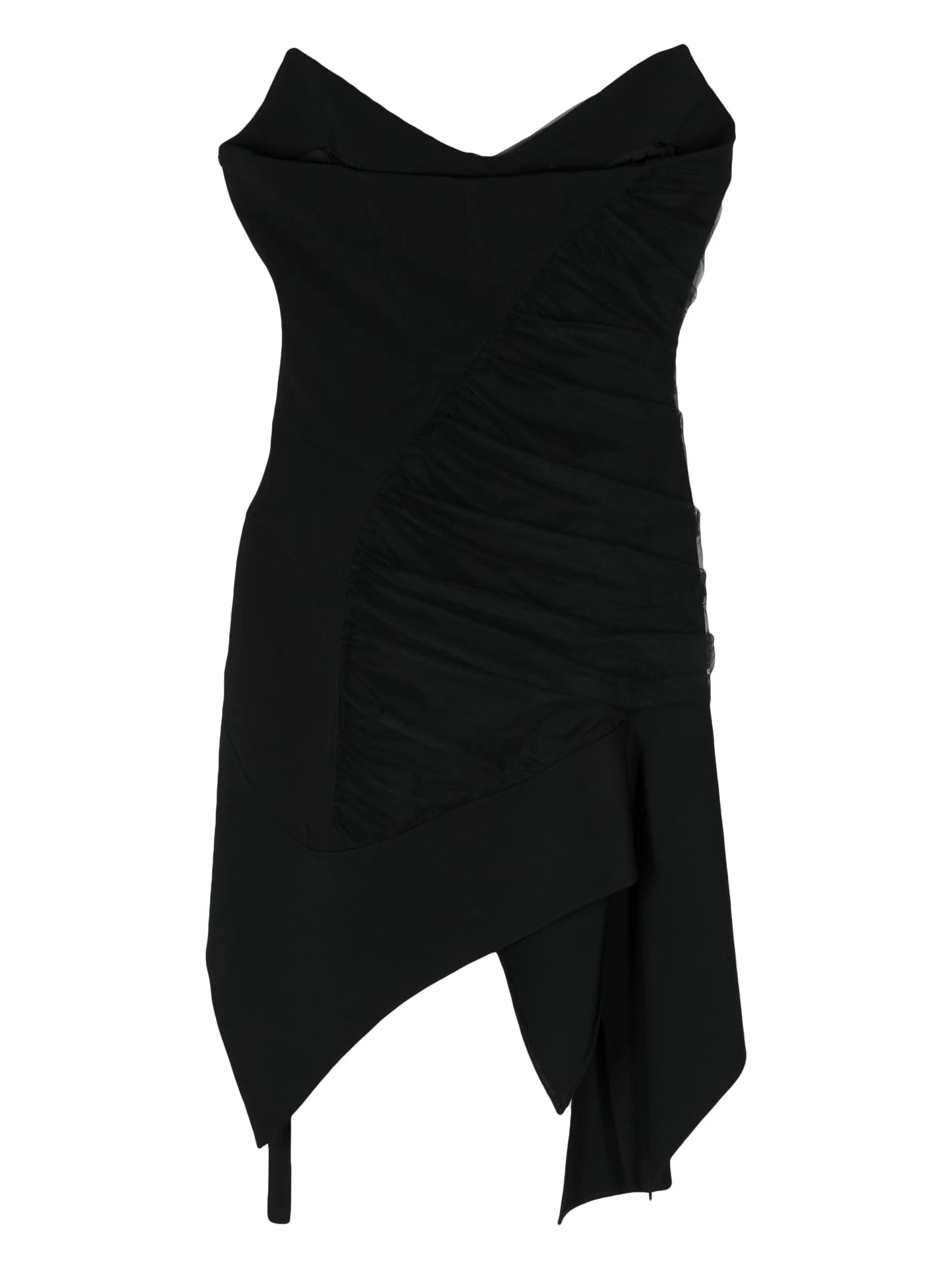 asymmetric bustier mini dress