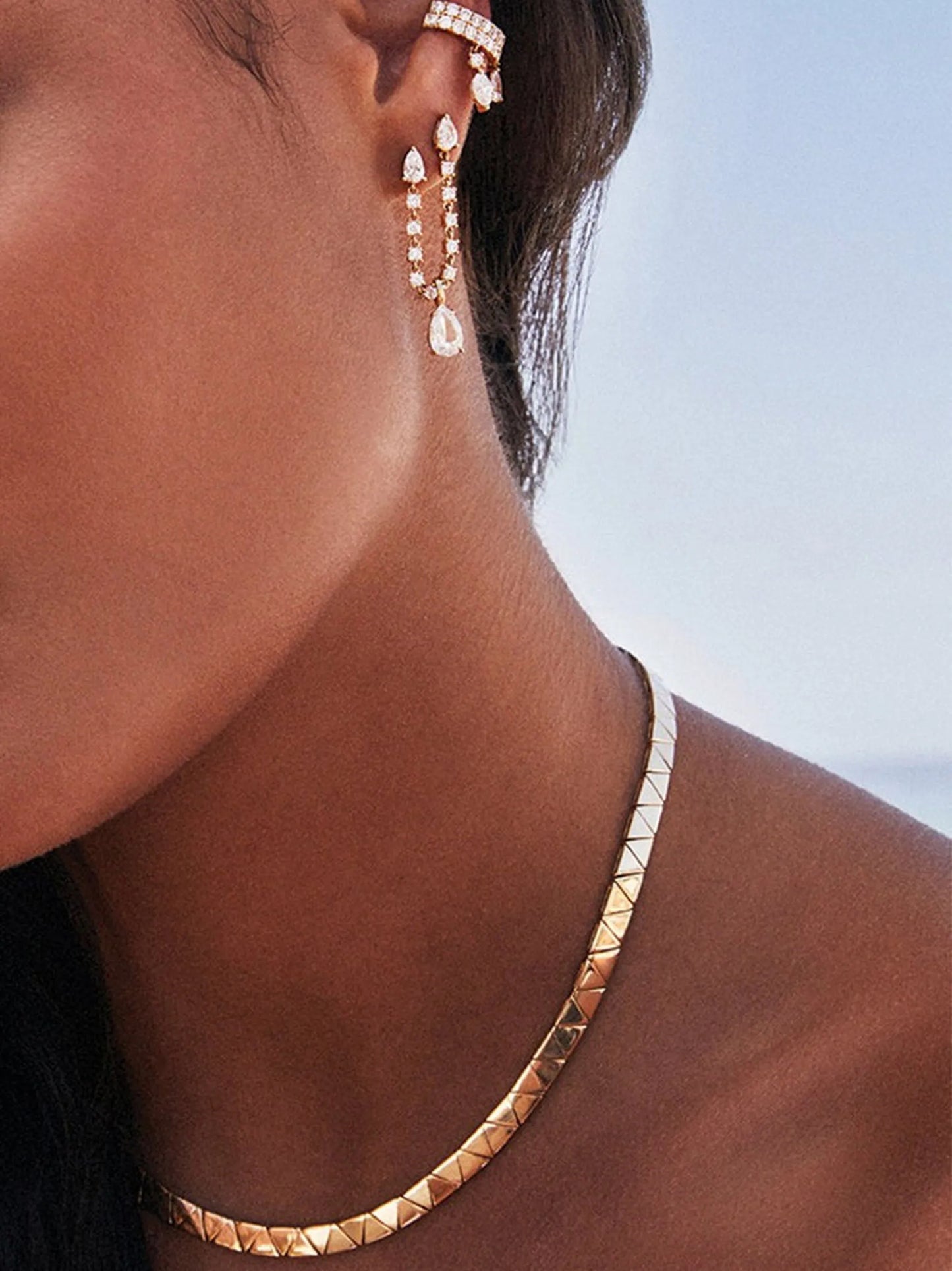 18k yellow gold Cleo choker