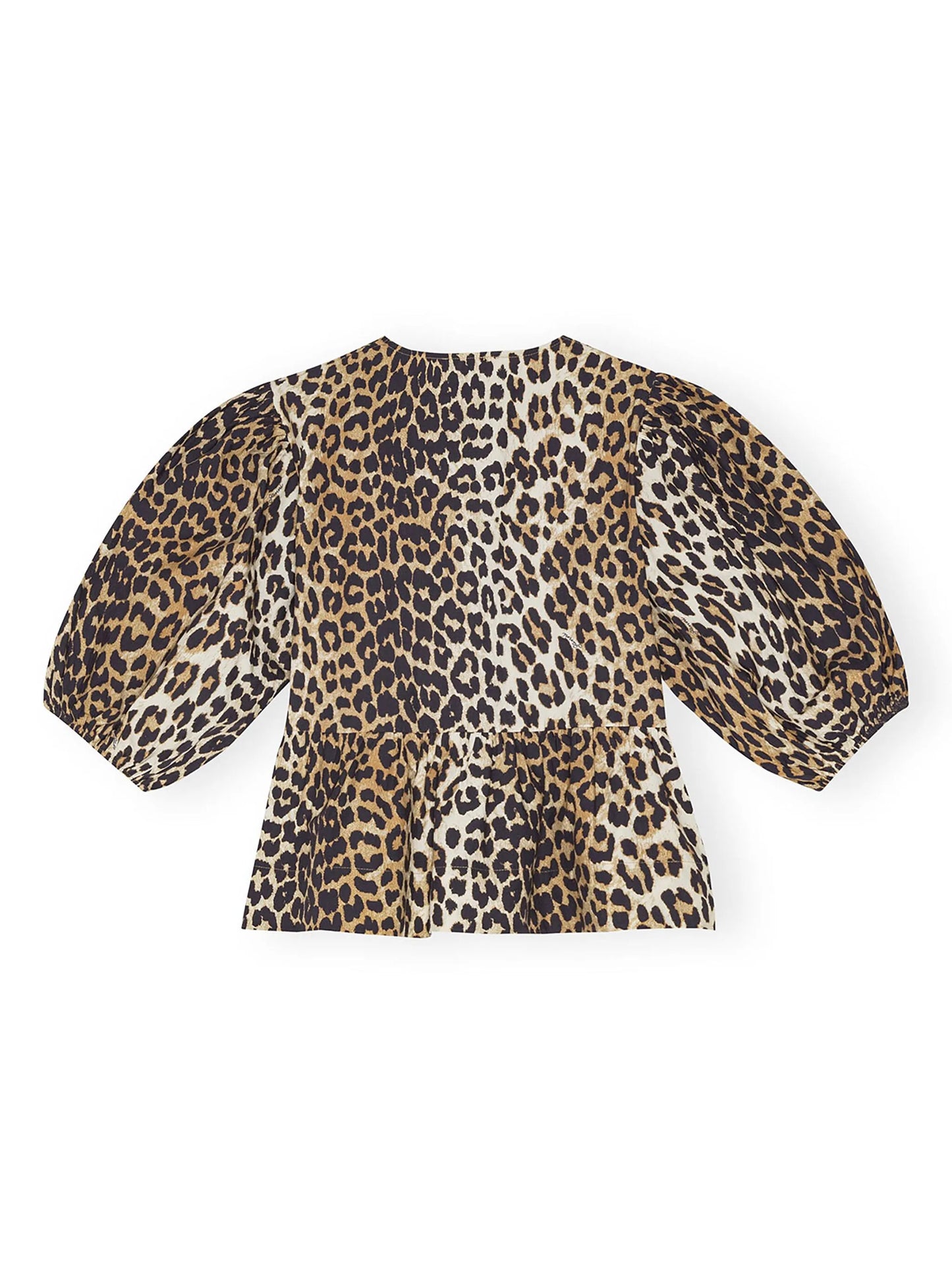 leopard-print organic-cotton blouse