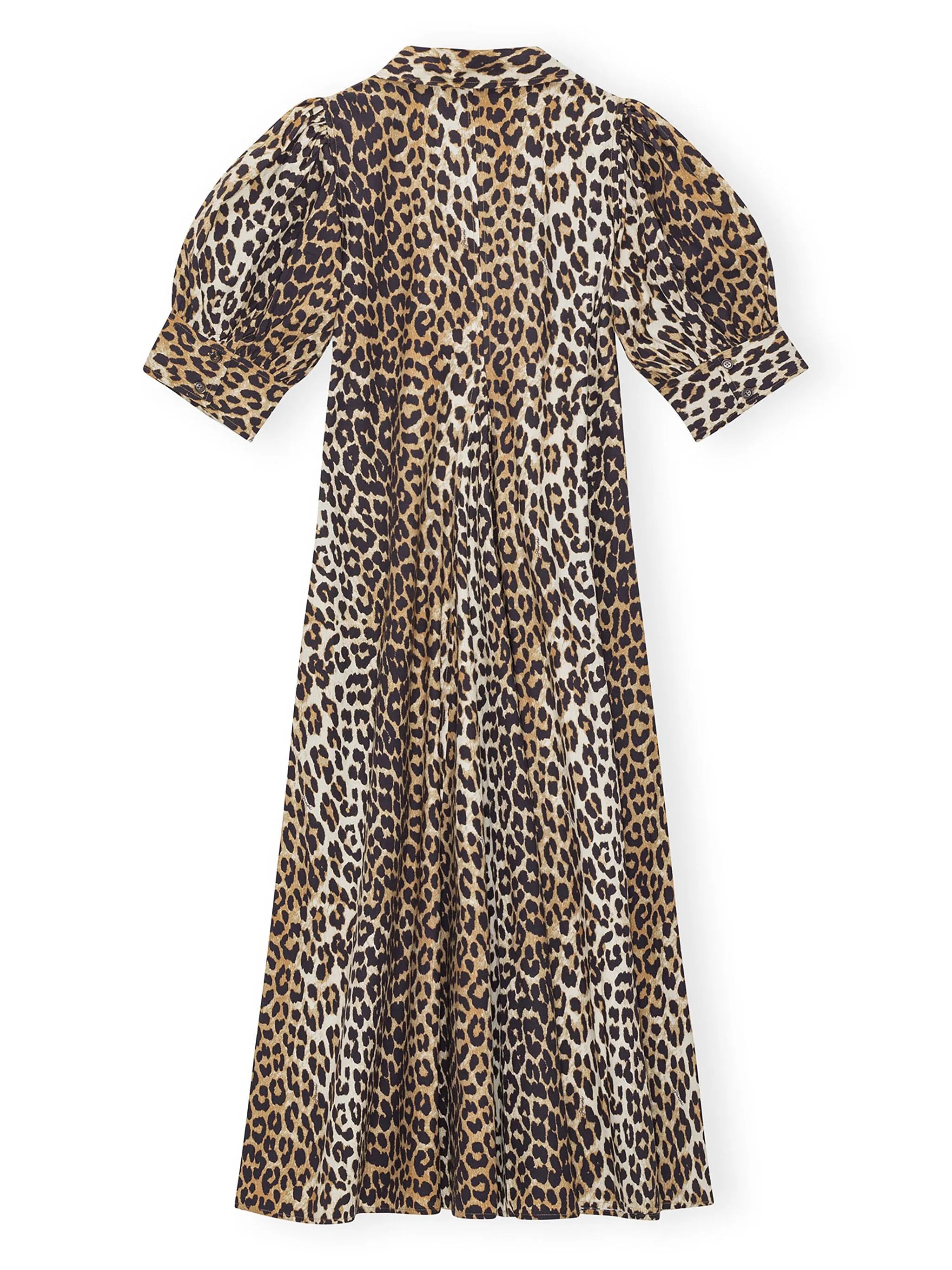 leopard-print organic cotton midi dress