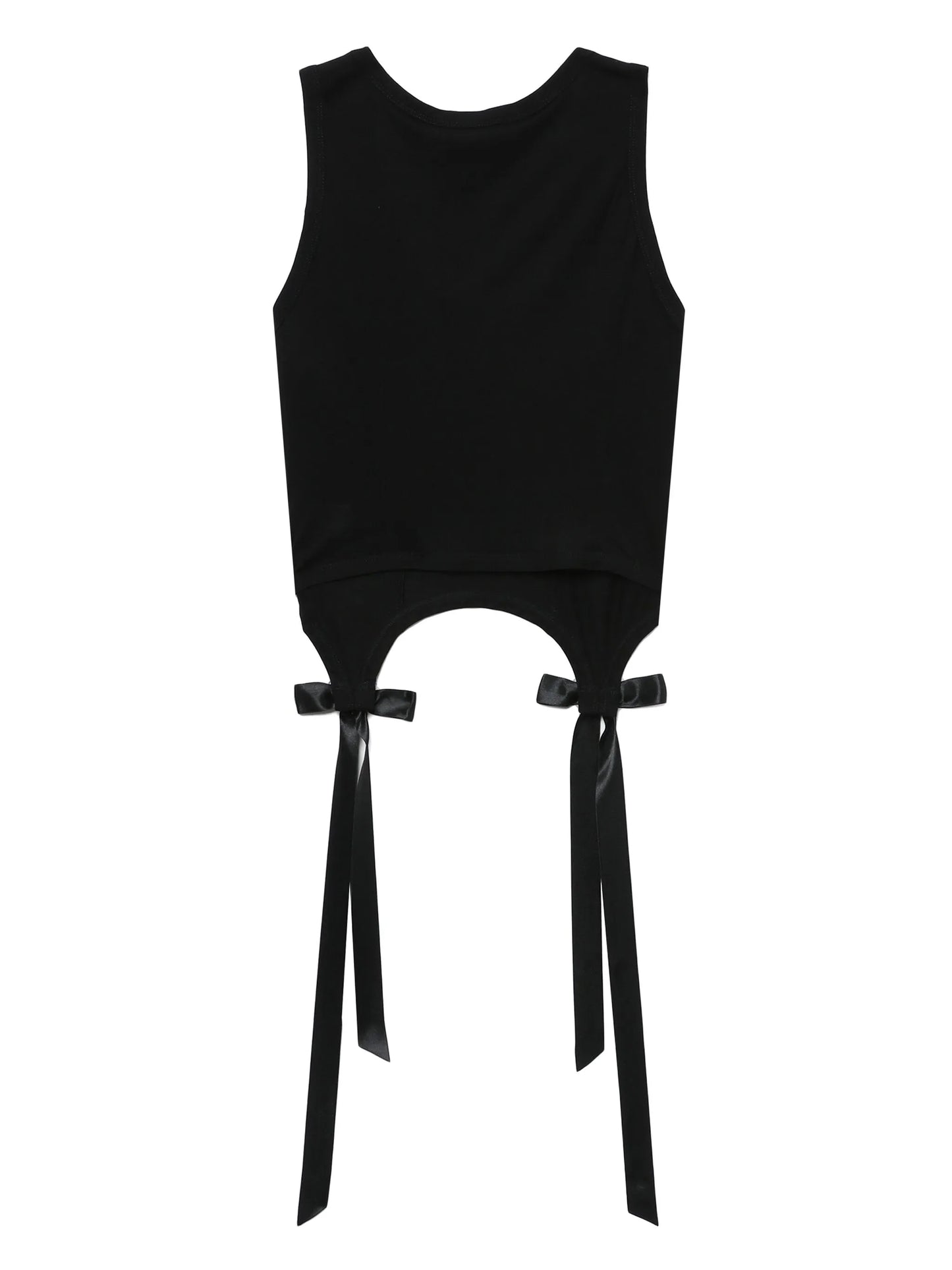 bow and ribbon-detail cotton vest