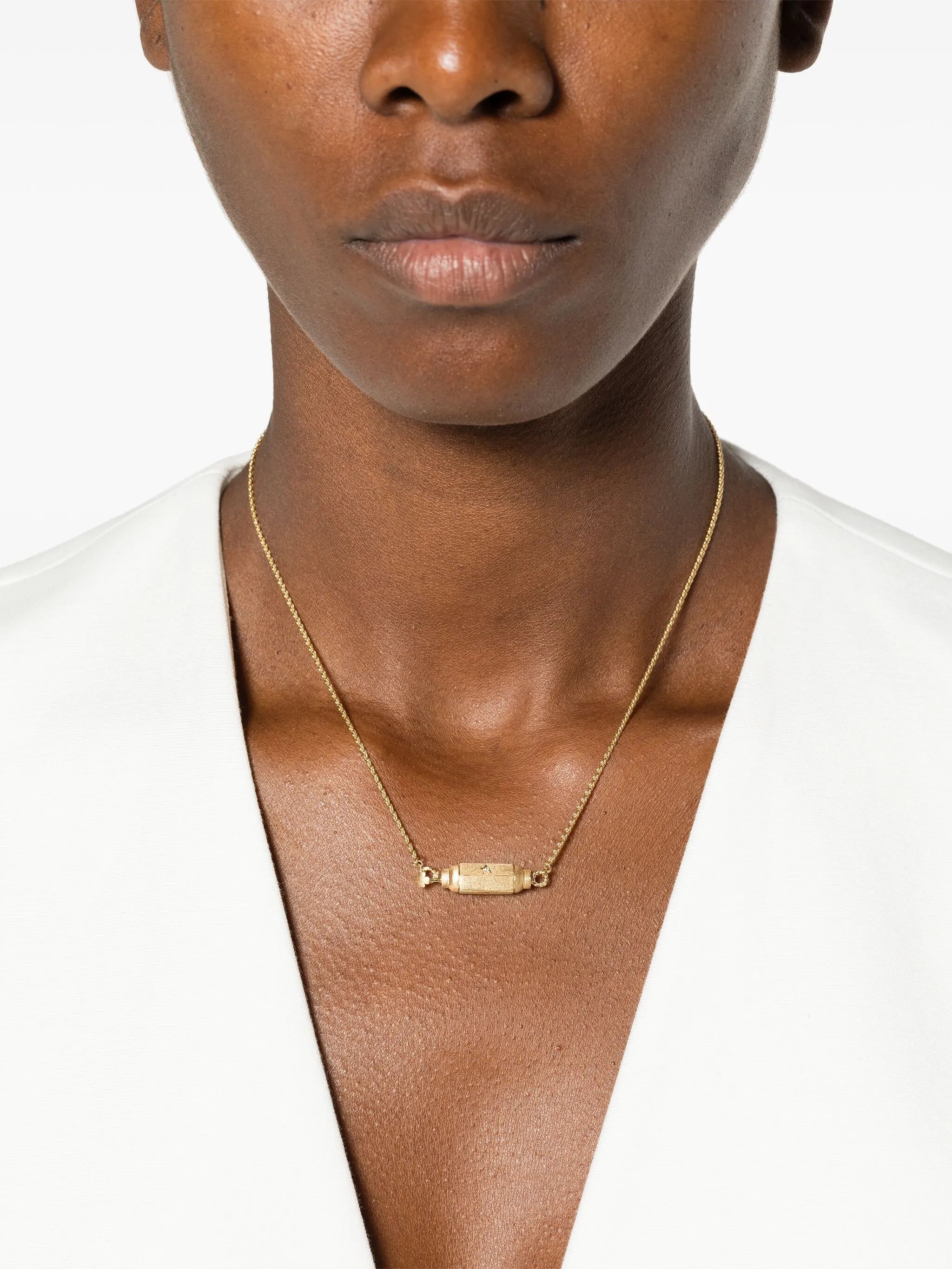 18kt yellow gold Micro Locket diamond necklace