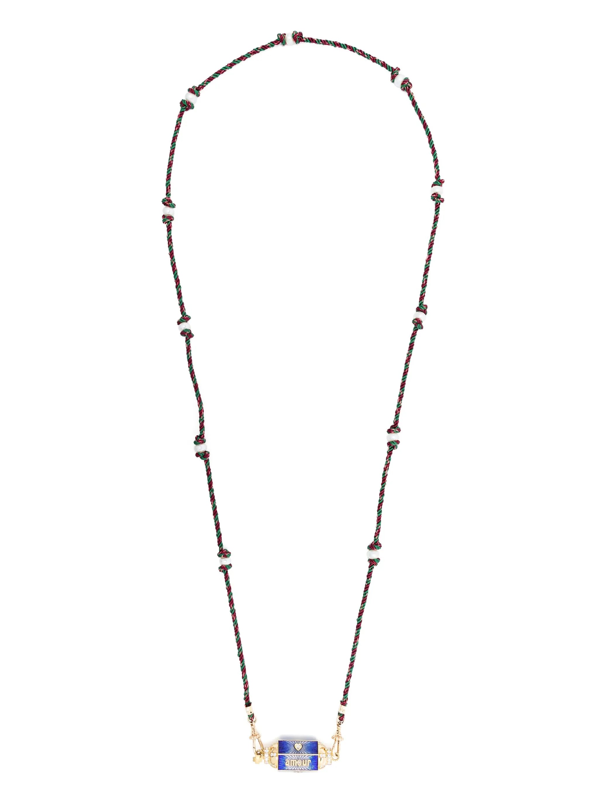 18kt yellow gold Amour Toujours Locket diamond necklace