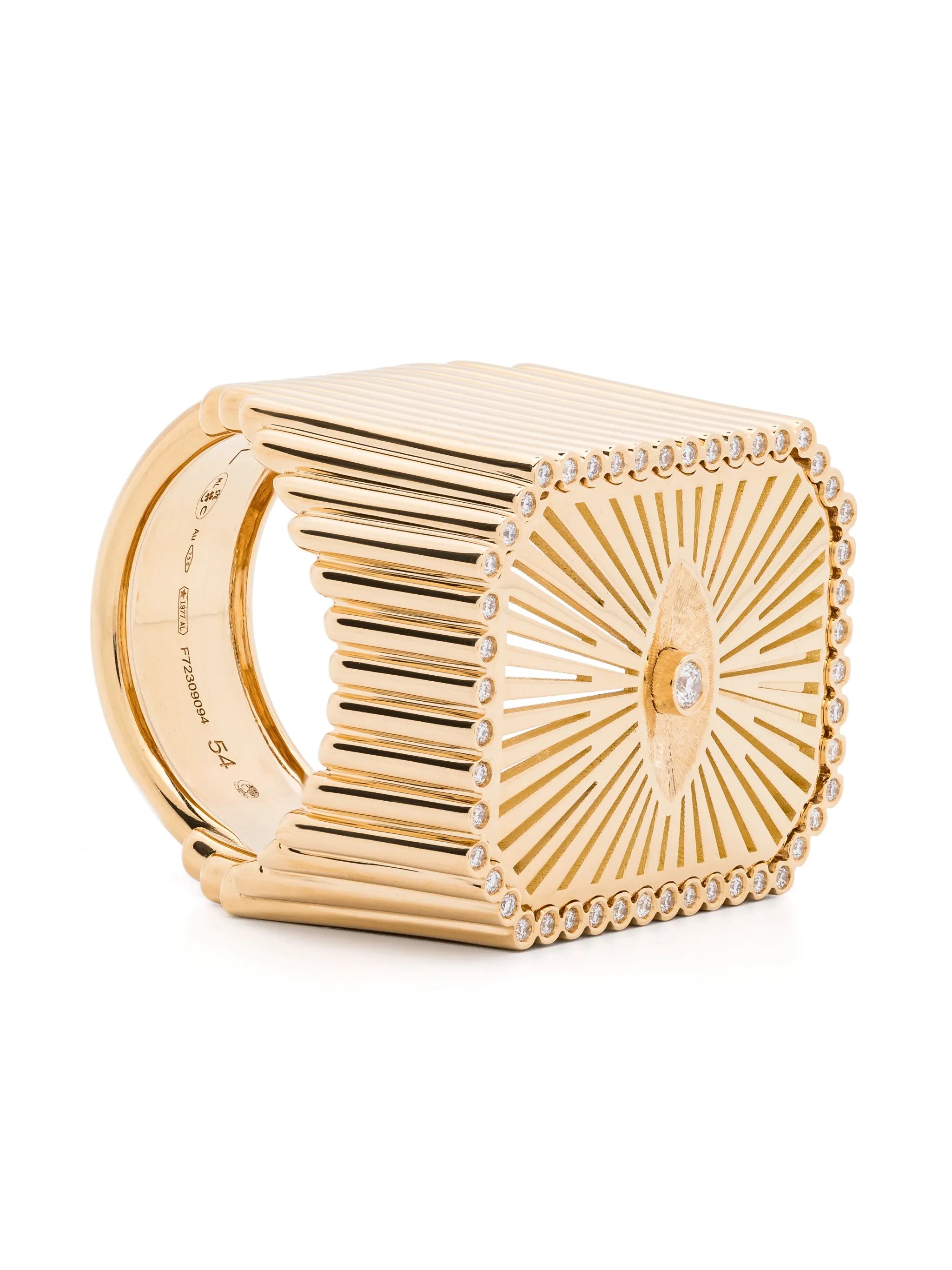 18kt yellow gold Eye Scap diamond signet ring