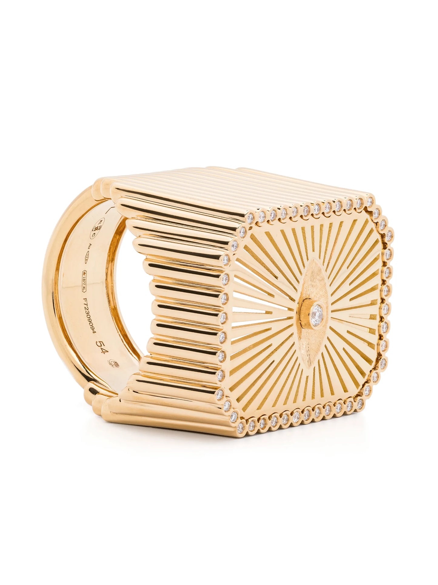 18kt yellow gold Eye Scap diamond signet ring