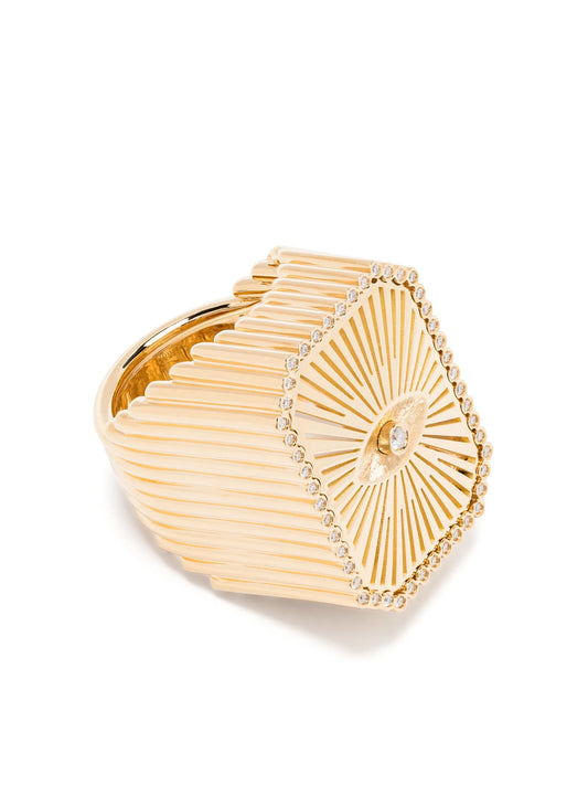 18kt yellow gold Eye Scap diamond signet ring