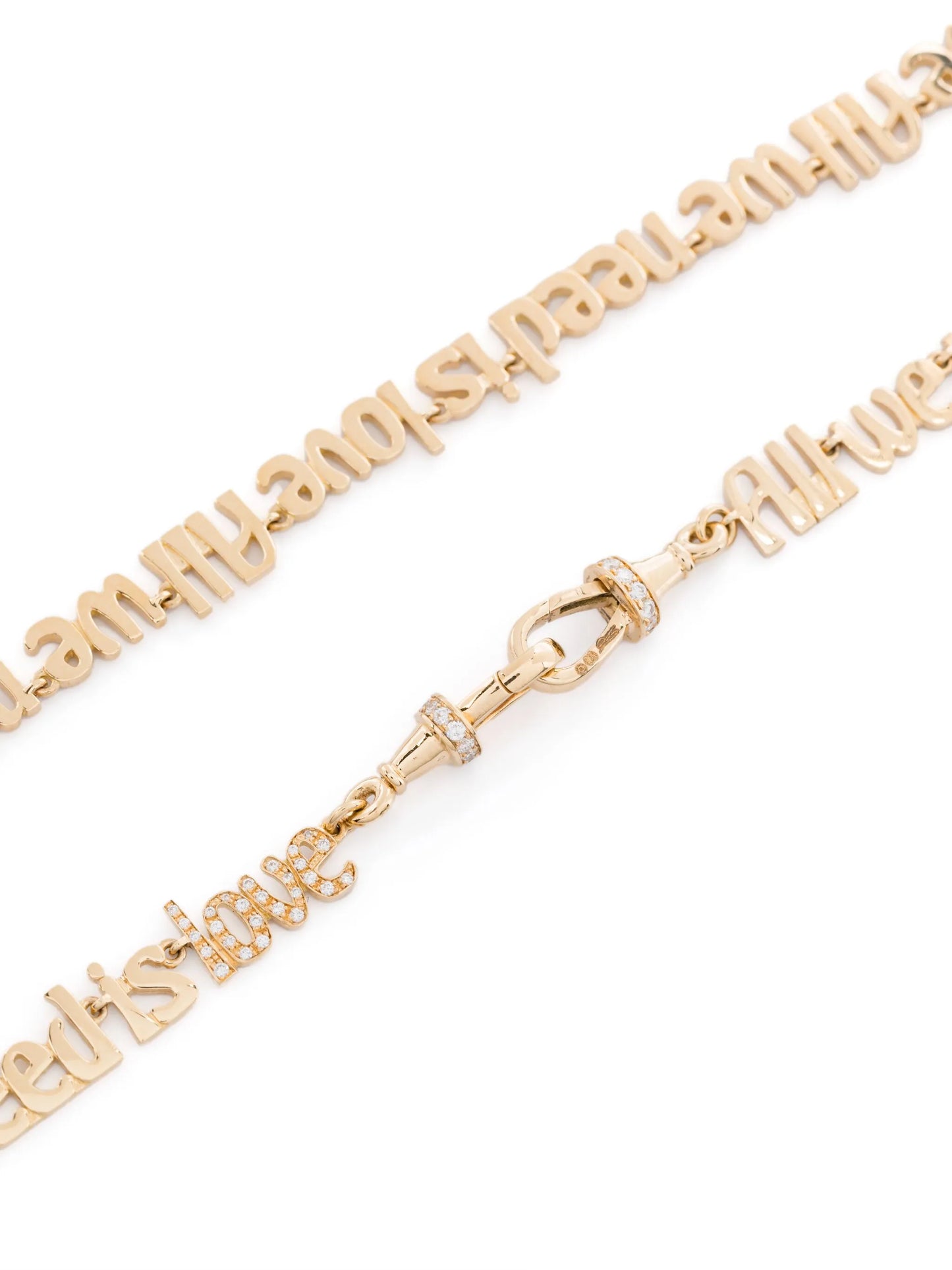 18K yellow gold All We Need Is Love chain necklace