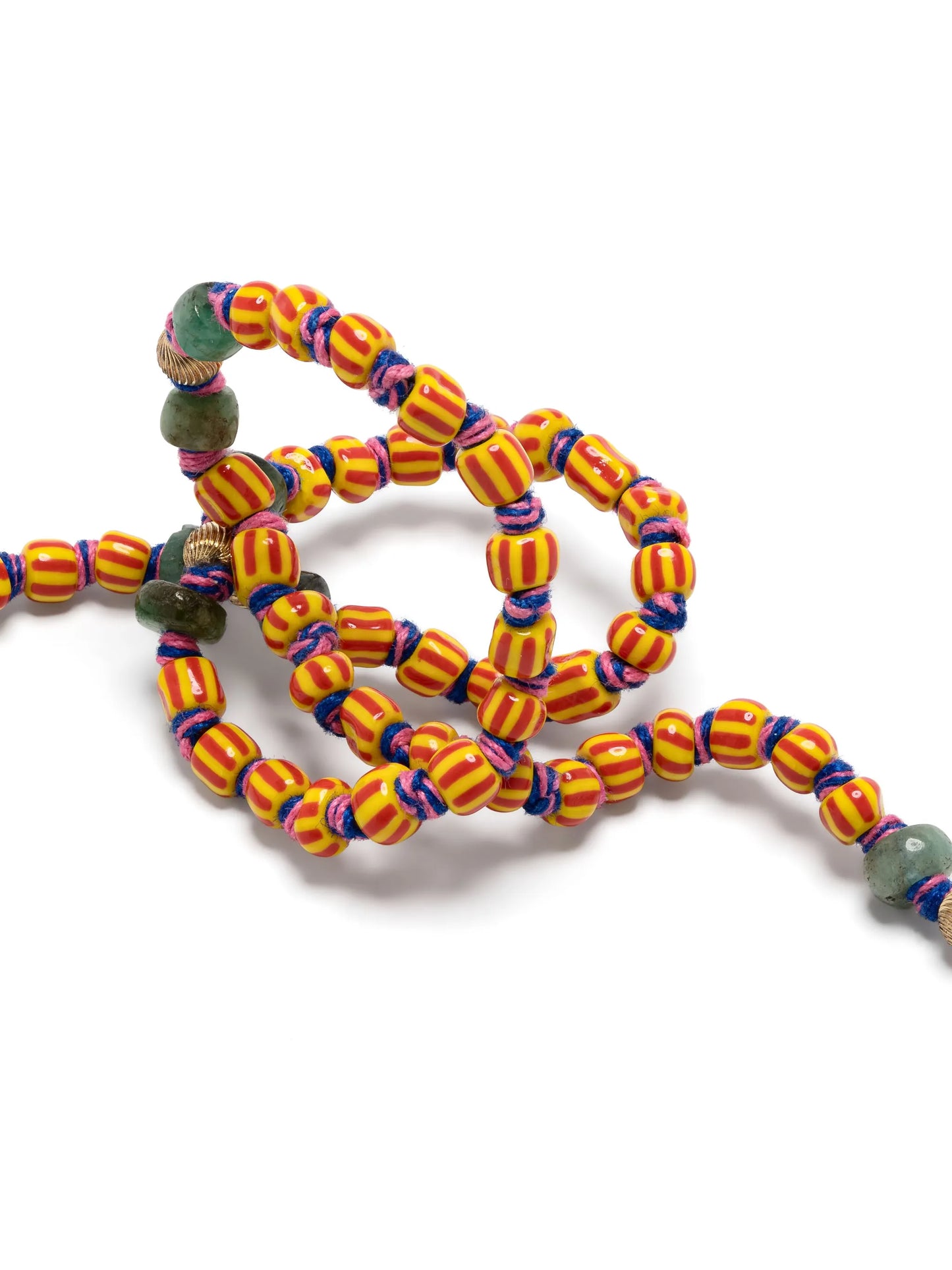9kt yellow gold Mauli Ghana beaded necklace