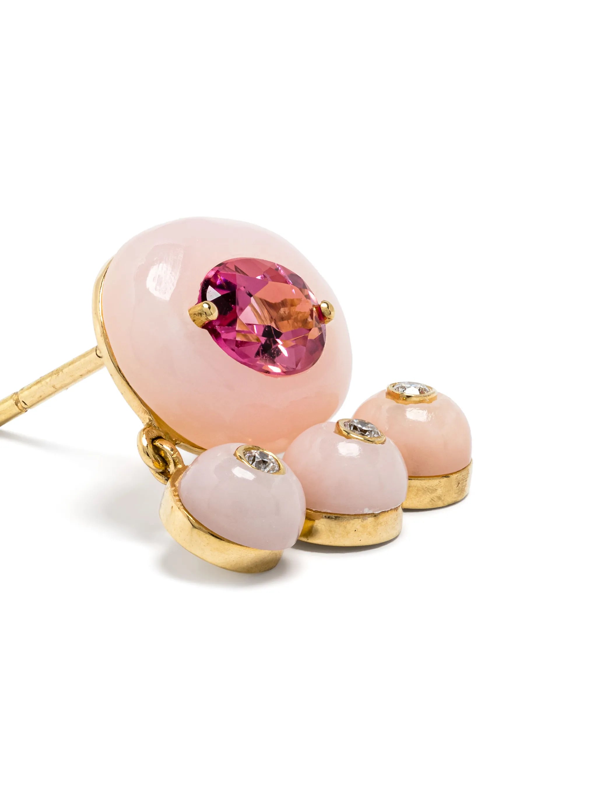 18kt yellow gold Boto-Cor-De-Rosa diamonds and tourmaline earrings