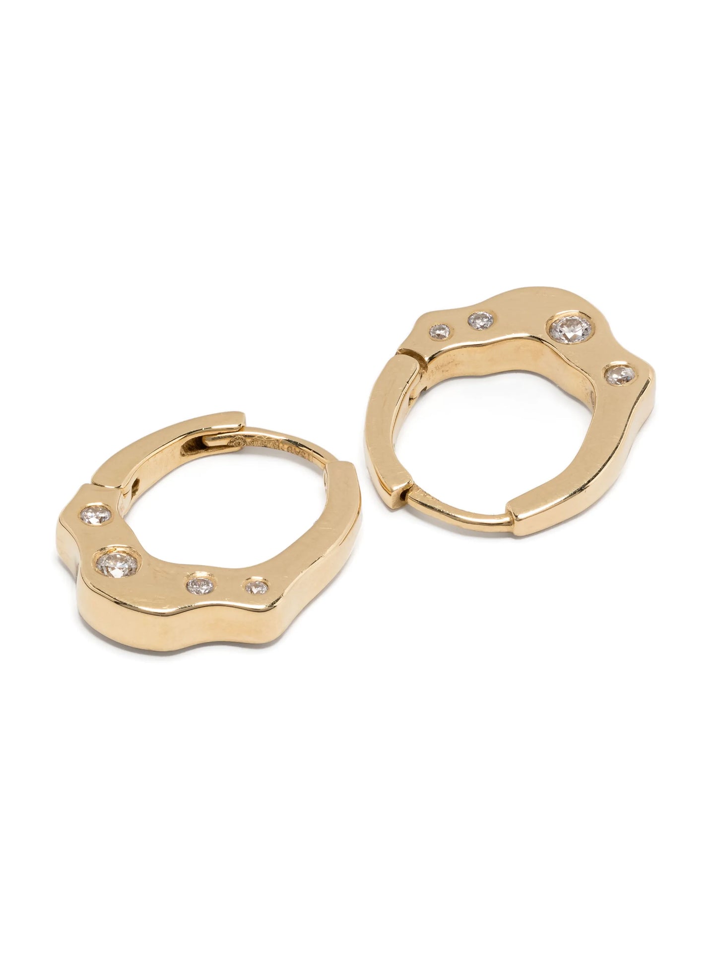 18kt yellow gold Reishi diamond earrings