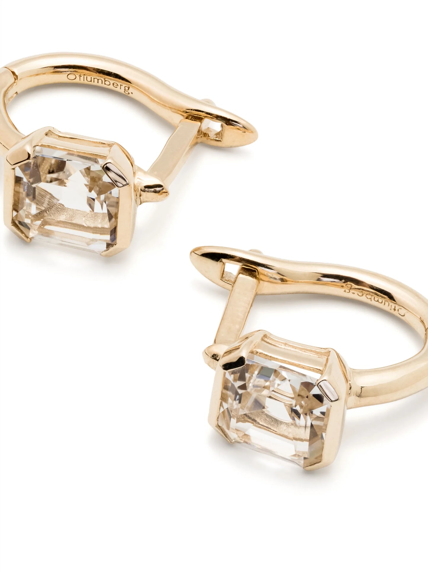 9kt yellow gold Domino topaz earrings