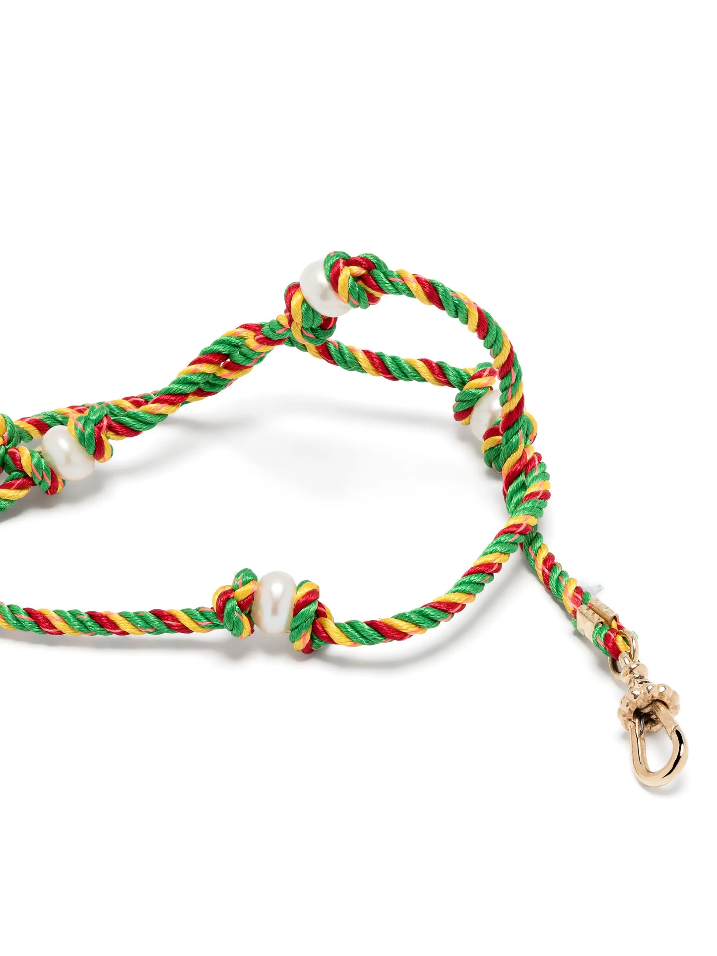 14kt yellow gold Mauli Silky Rasta braided necklace