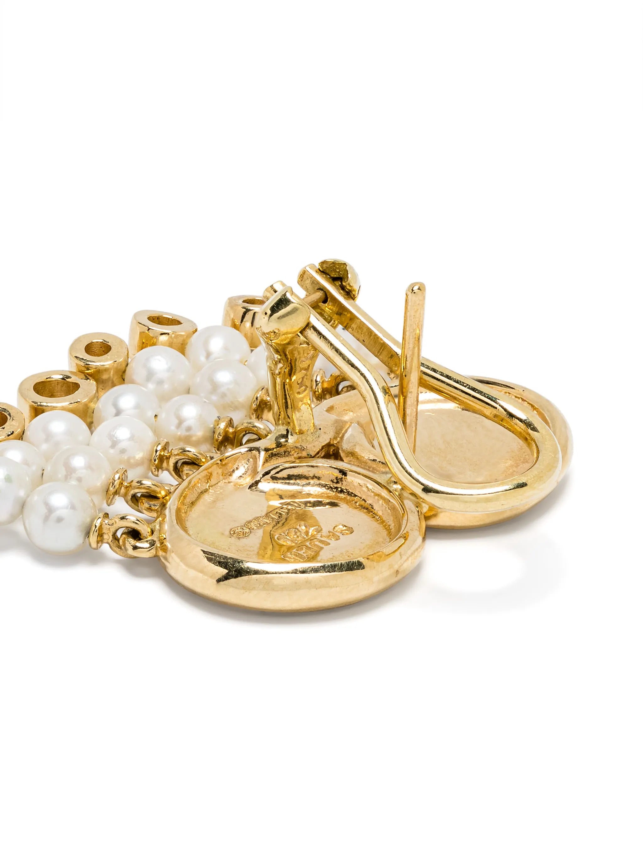 18kt yellow gold Agni pearls and diamonds earrings