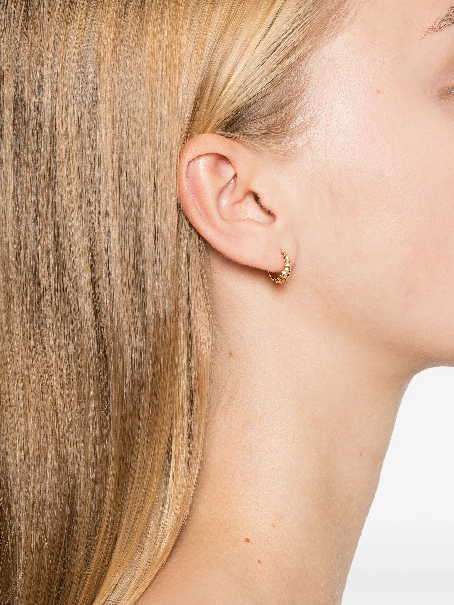18kt yellow gold mini Crescent single earring