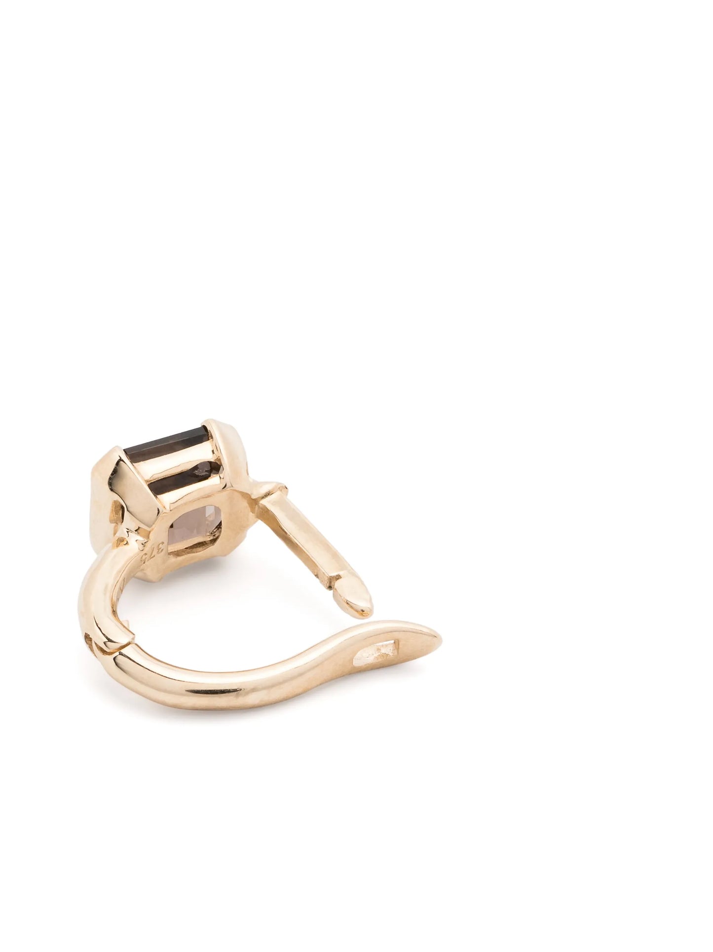 9K yellow gold domino smoky quartz earrings