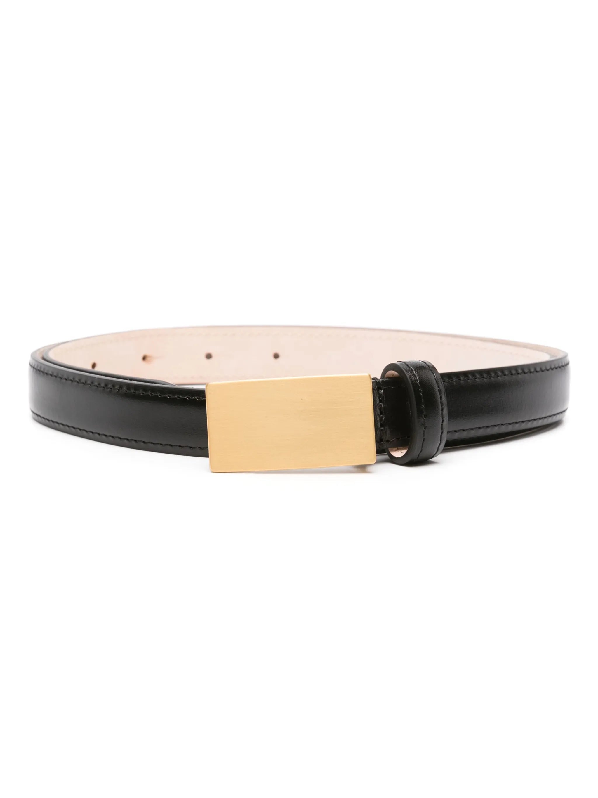 Signet leather belt