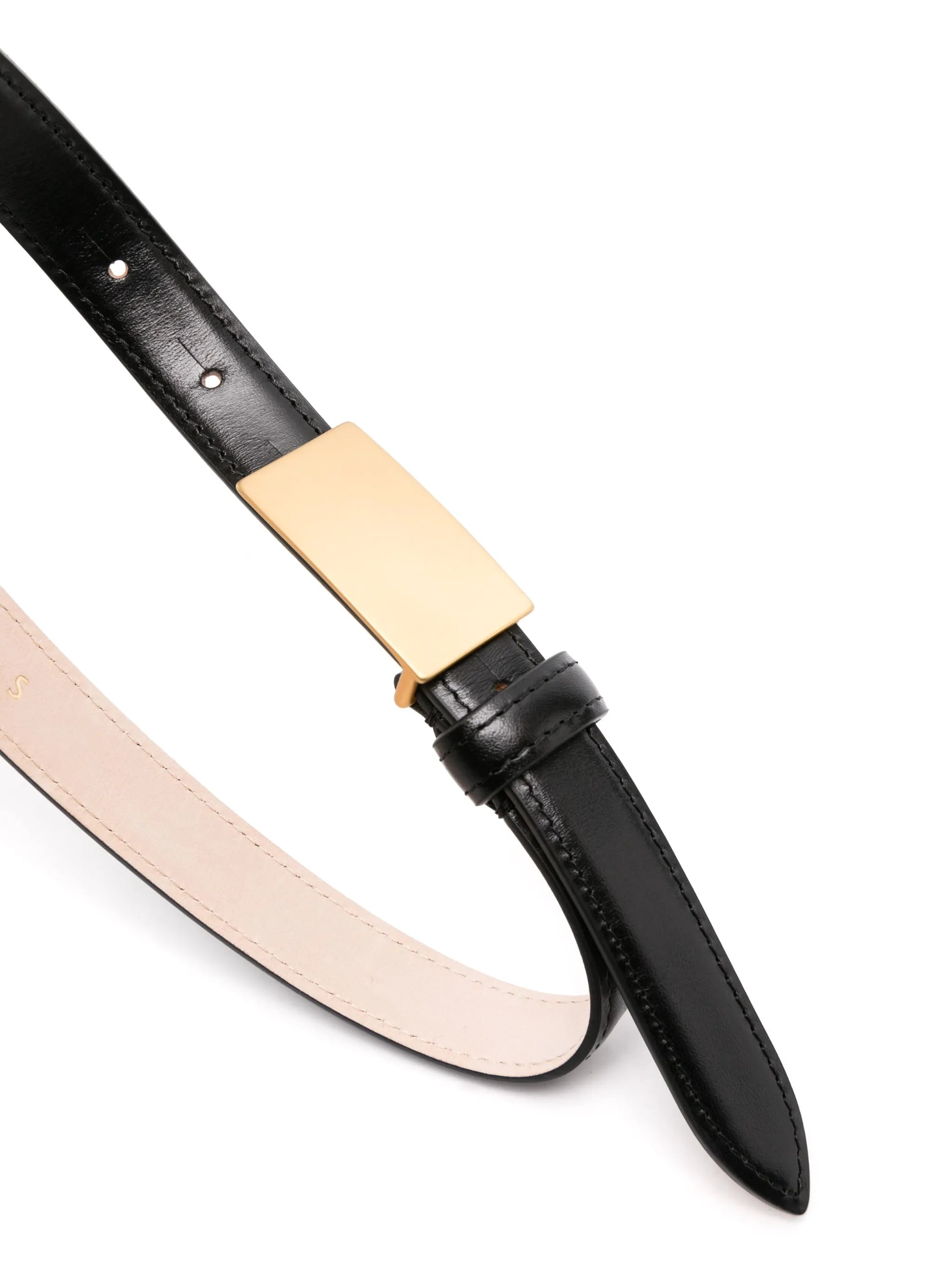 Signet leather belt