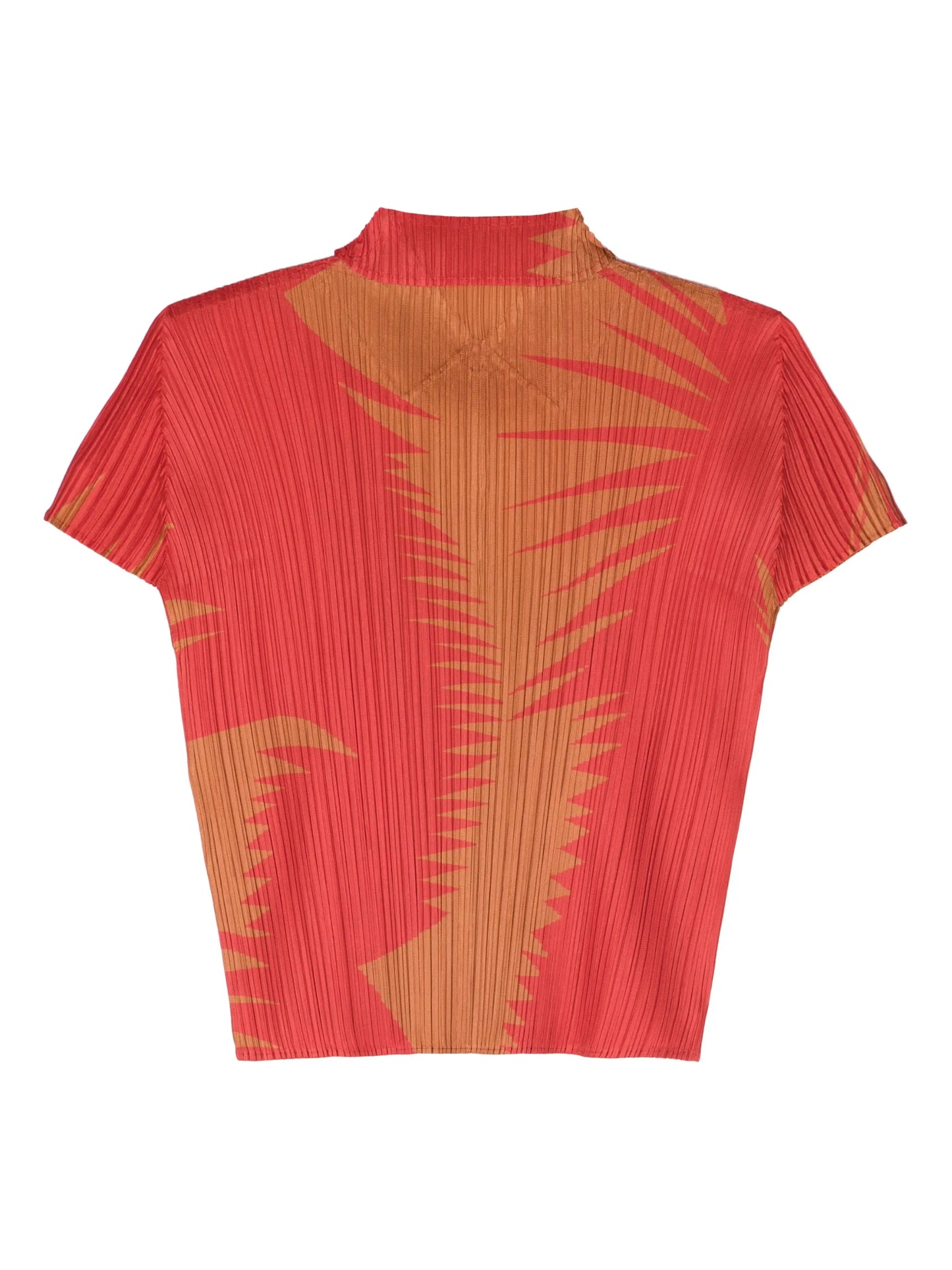 abstract-print plissé blouse