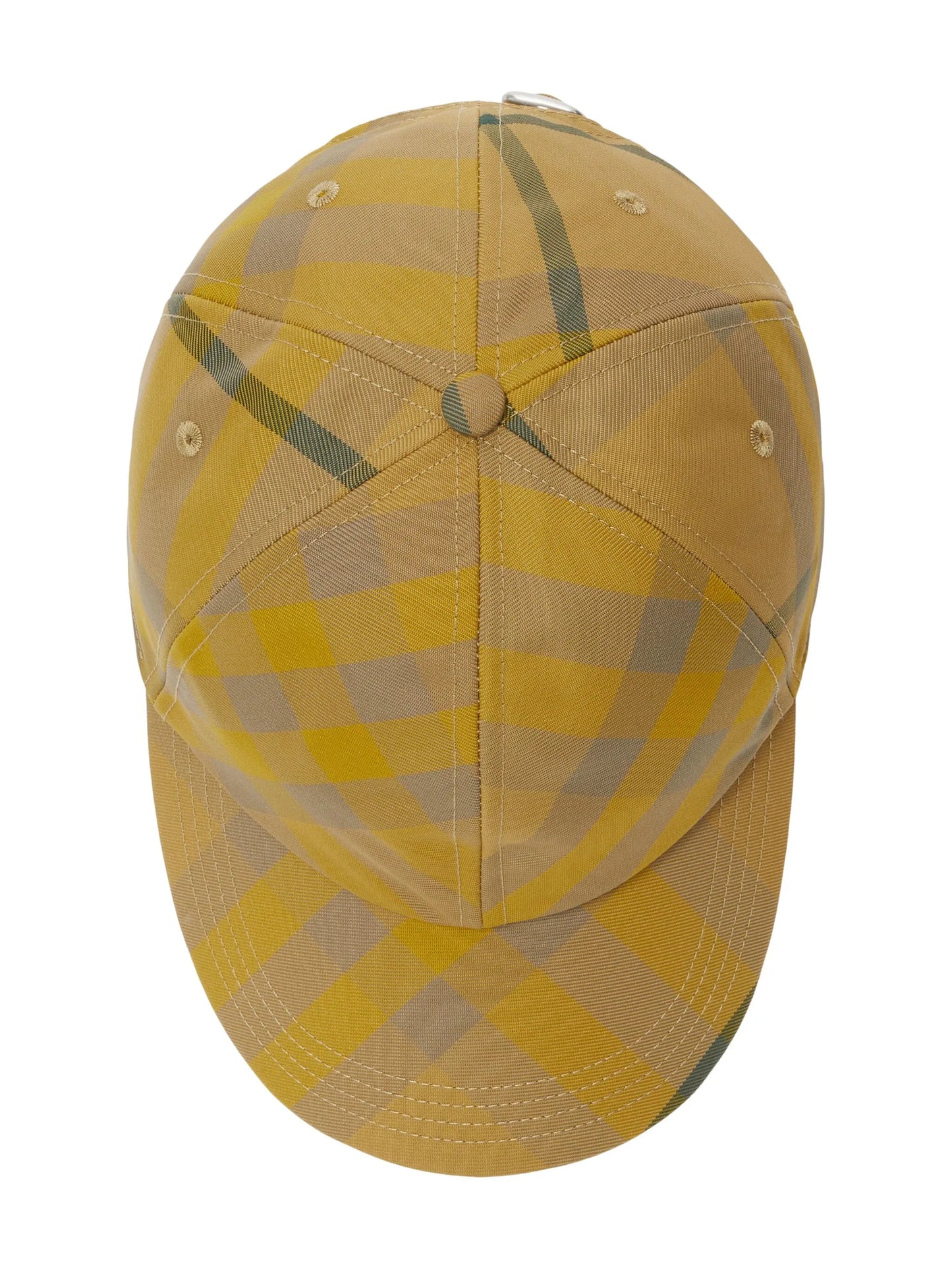 check-pattern cotton cap