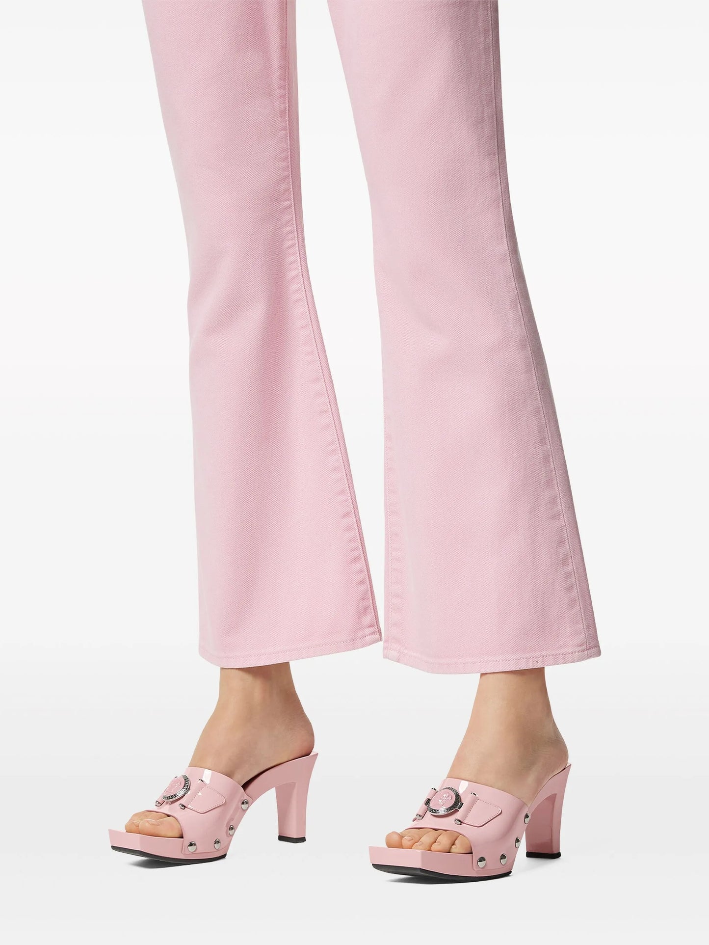 60mm Medusa-buckle patent-leather clogs