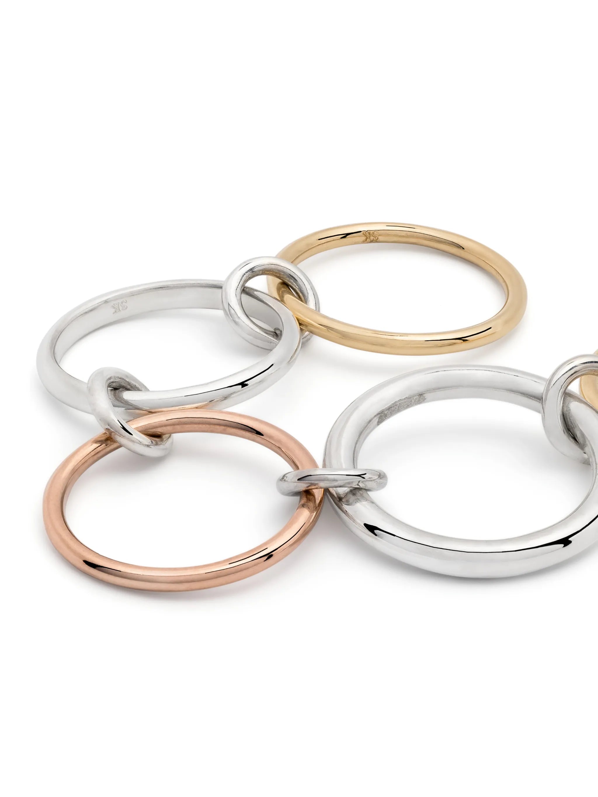 18kt yellow gold and sterling silver Mila MX ring