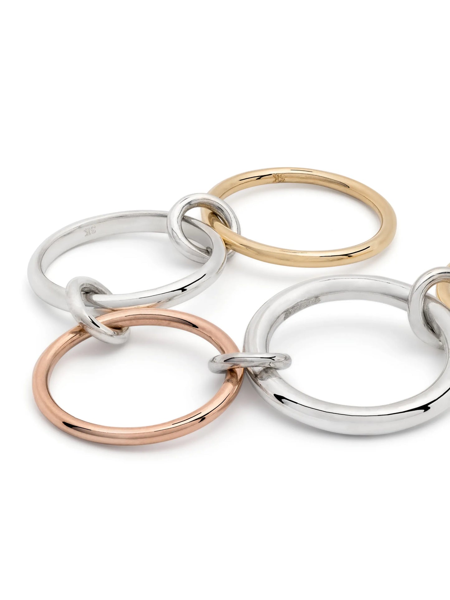 18kt yellow gold and sterling silver Mila MX ring