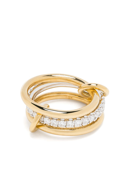 18kt gold Eros diamond linked ring